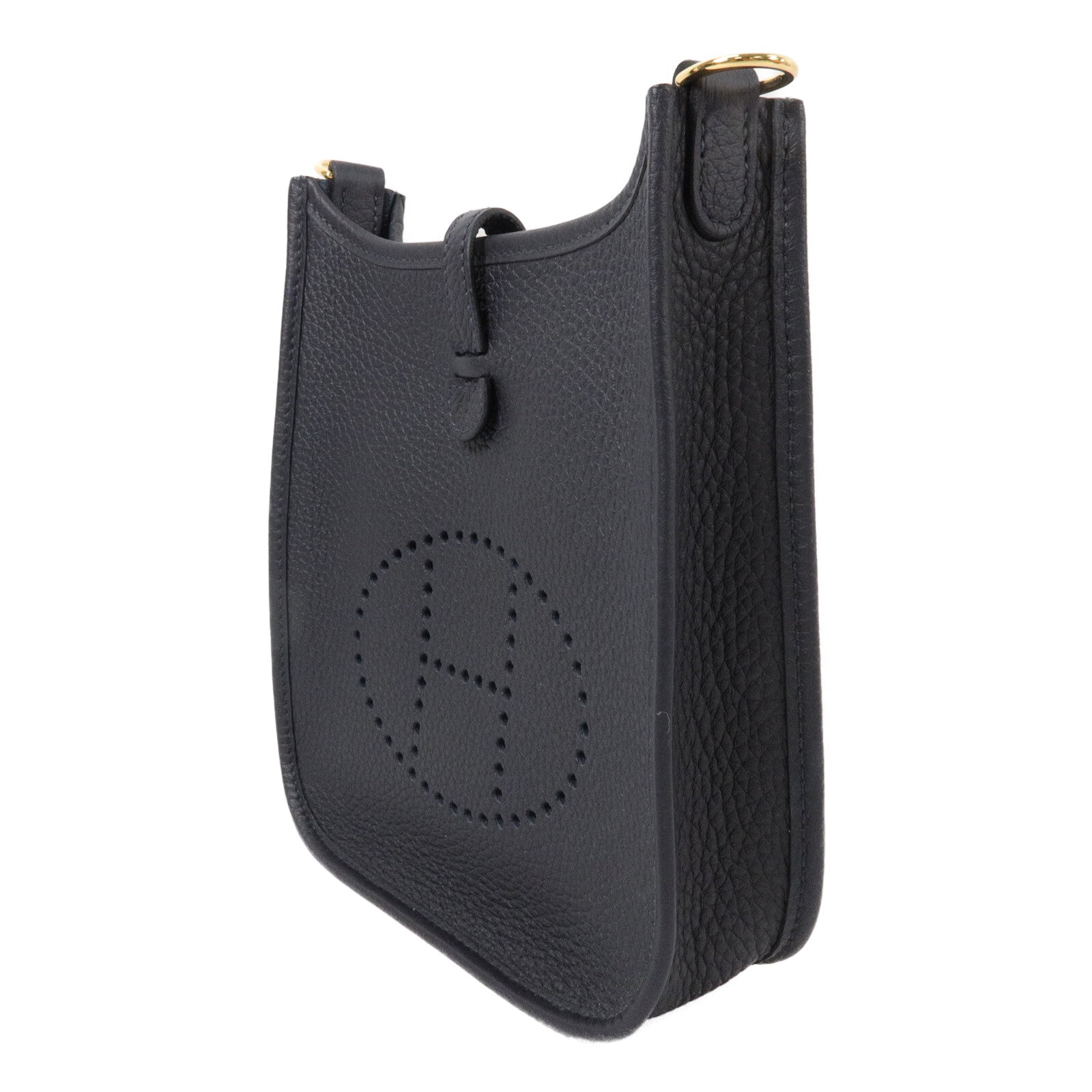 HERMES Clemence皮革Evelyne TPM肩背袋Bleu Encre
