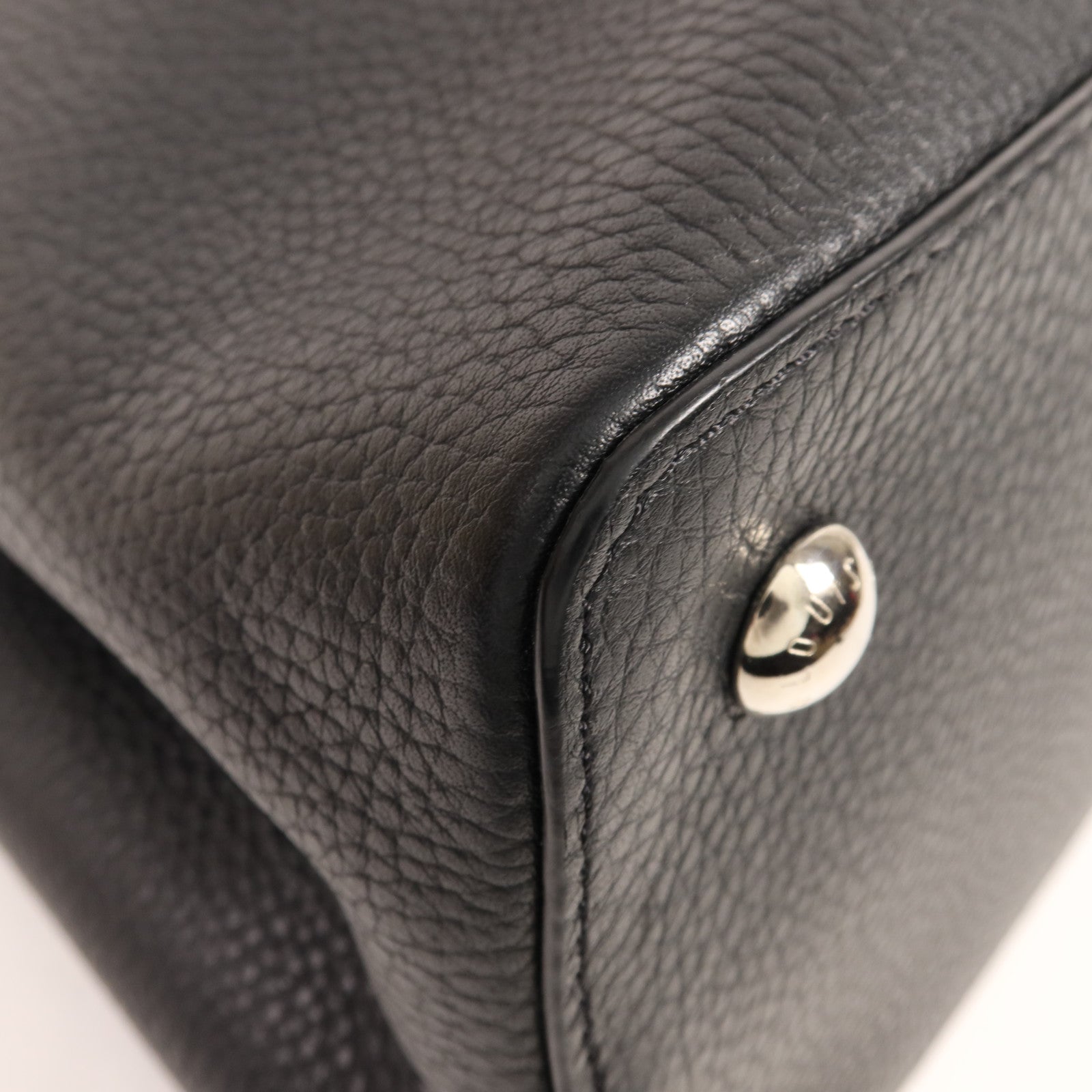 LOUIS VUITTON 牛皮皮革/蛇皮皮革Capucines GM銀扣手挽袋