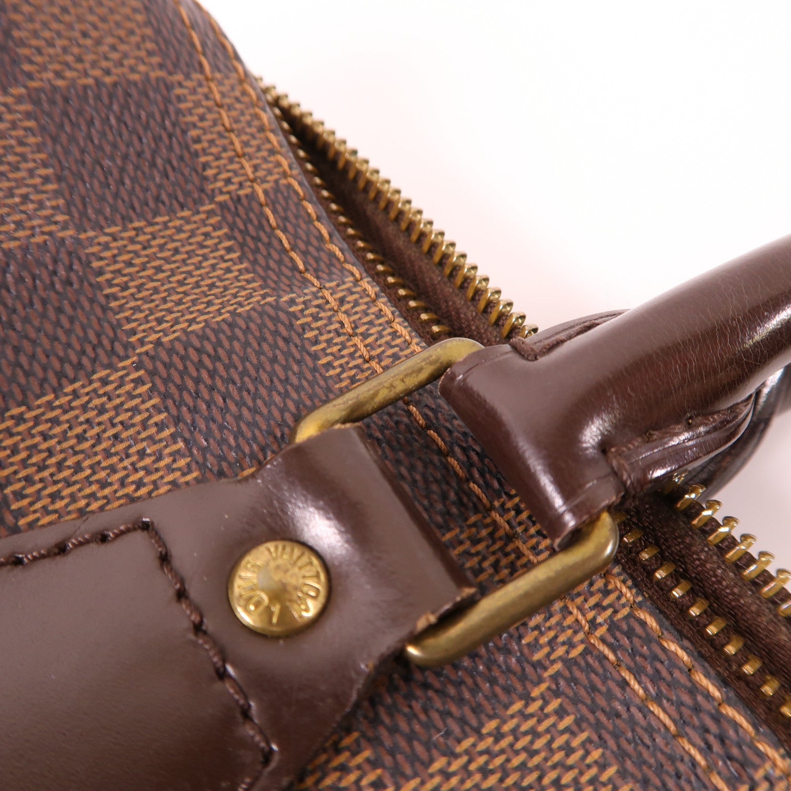 LOUIS VUITTON Damier Speedy 30金扣手挽袋