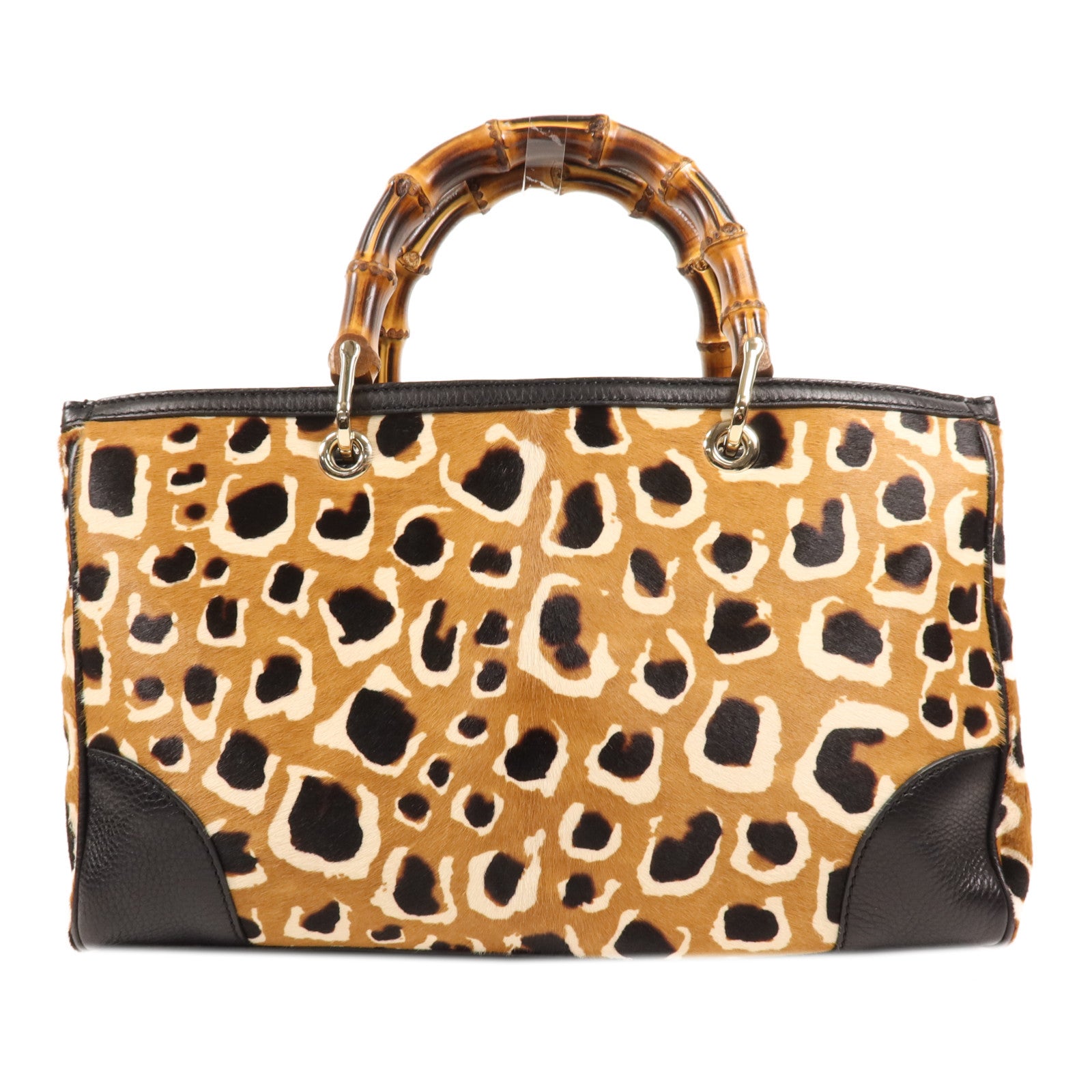 GUCCI 馬毛Bamboo Shopper Satchel Bag金扣手挽肩背兩用袋