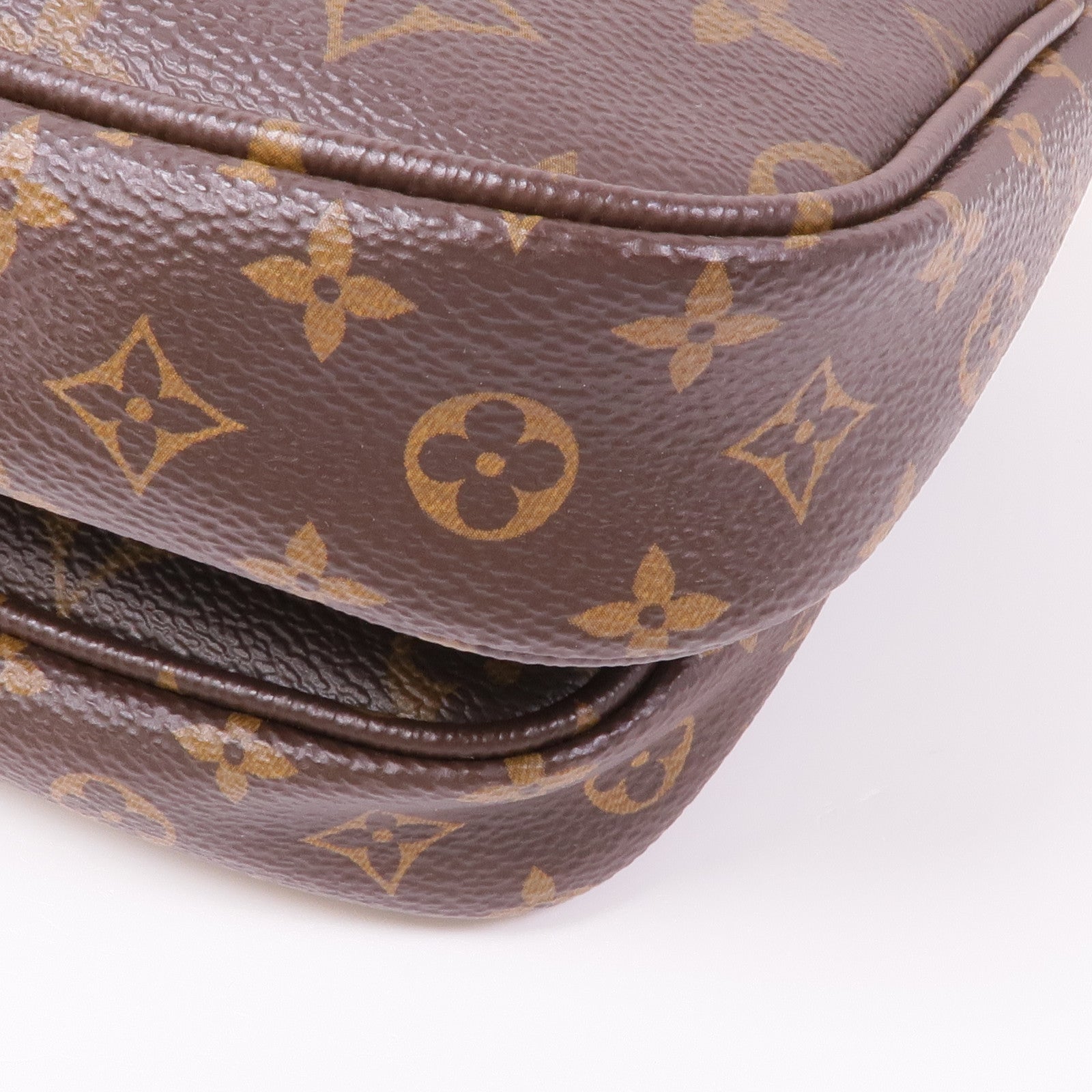 LOUIS VUITTON Monogram Multi Pochette Accessoires金扣手挽肩背兩用袋棕色