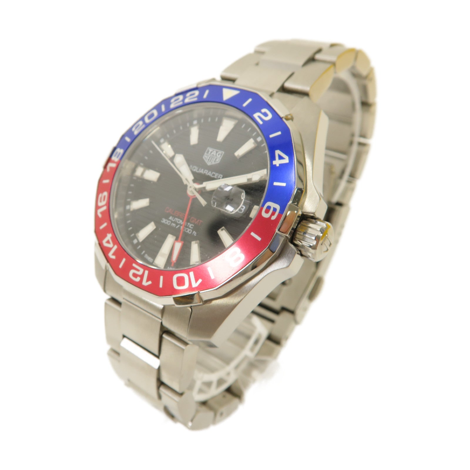 TAG HEUER Aquaracer GMT不鏽鋼手錶自動機芯黑色