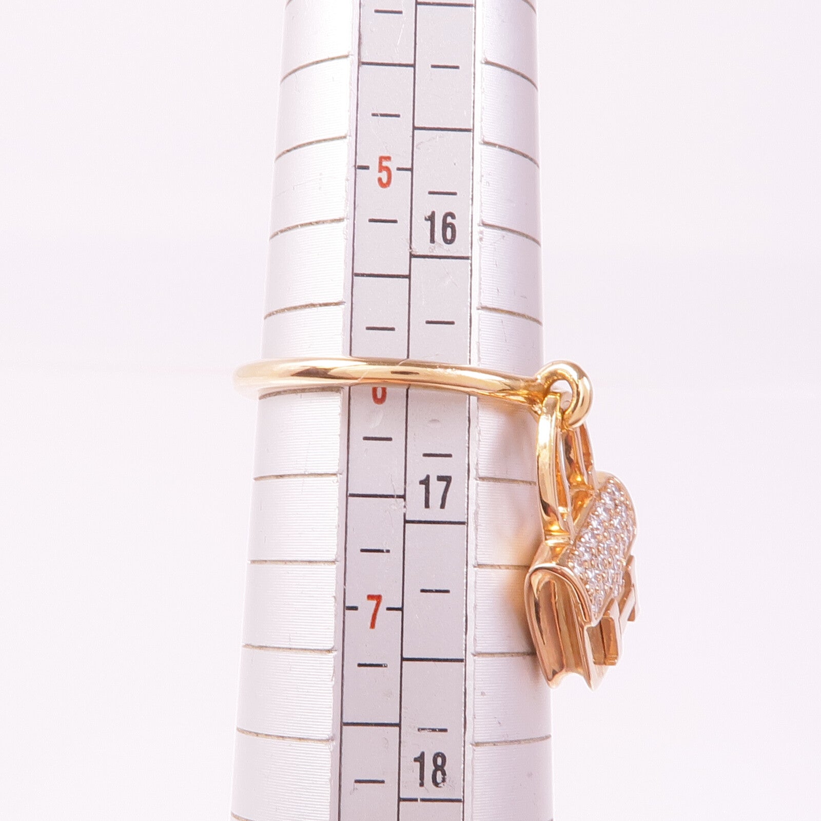 HERMES 18K玫瑰金Amulettes Constance Ring鑽石戒指Hermes#52/US#6