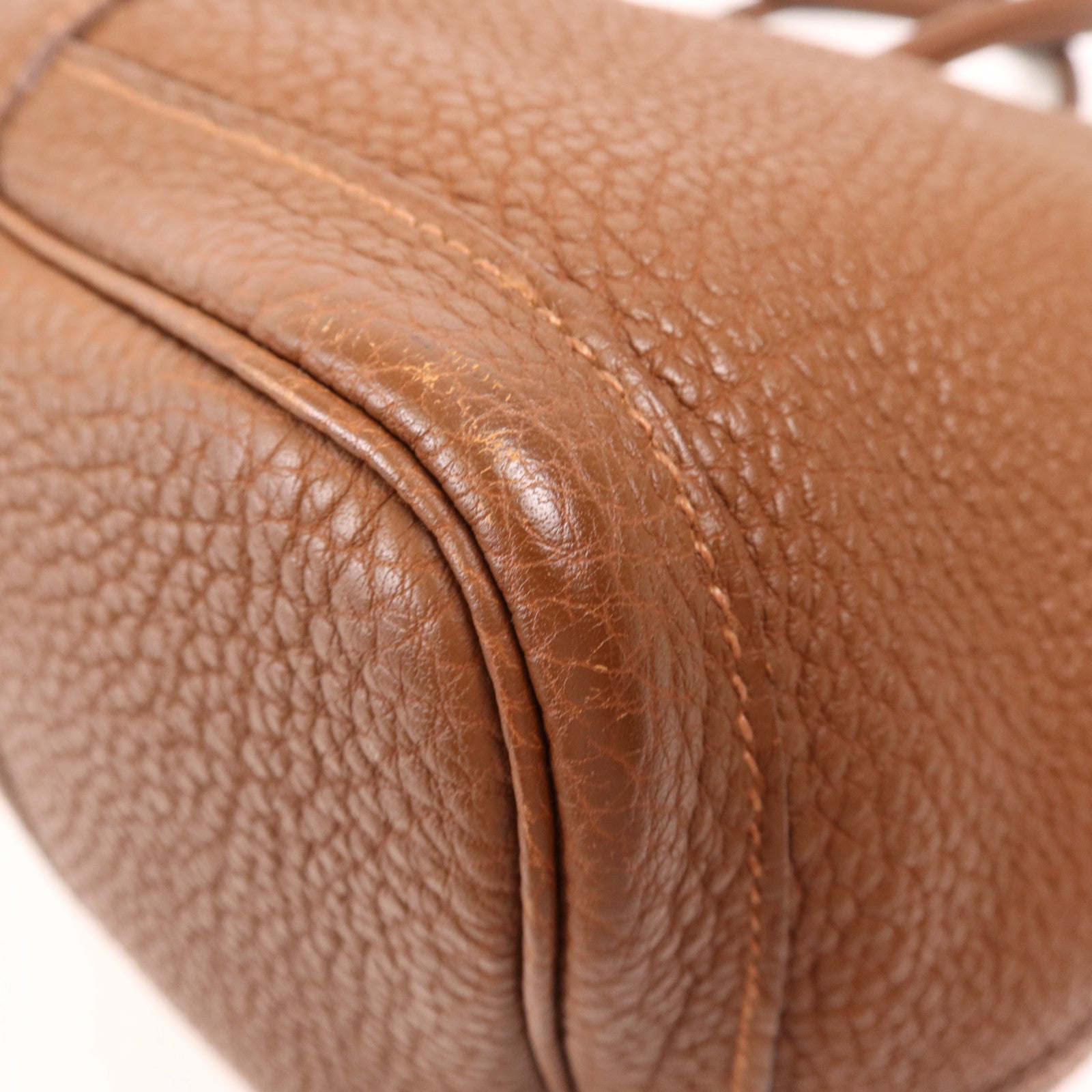 HERMES Negonda皮革Garden Party PM銀扣手挽袋Marron Fonce