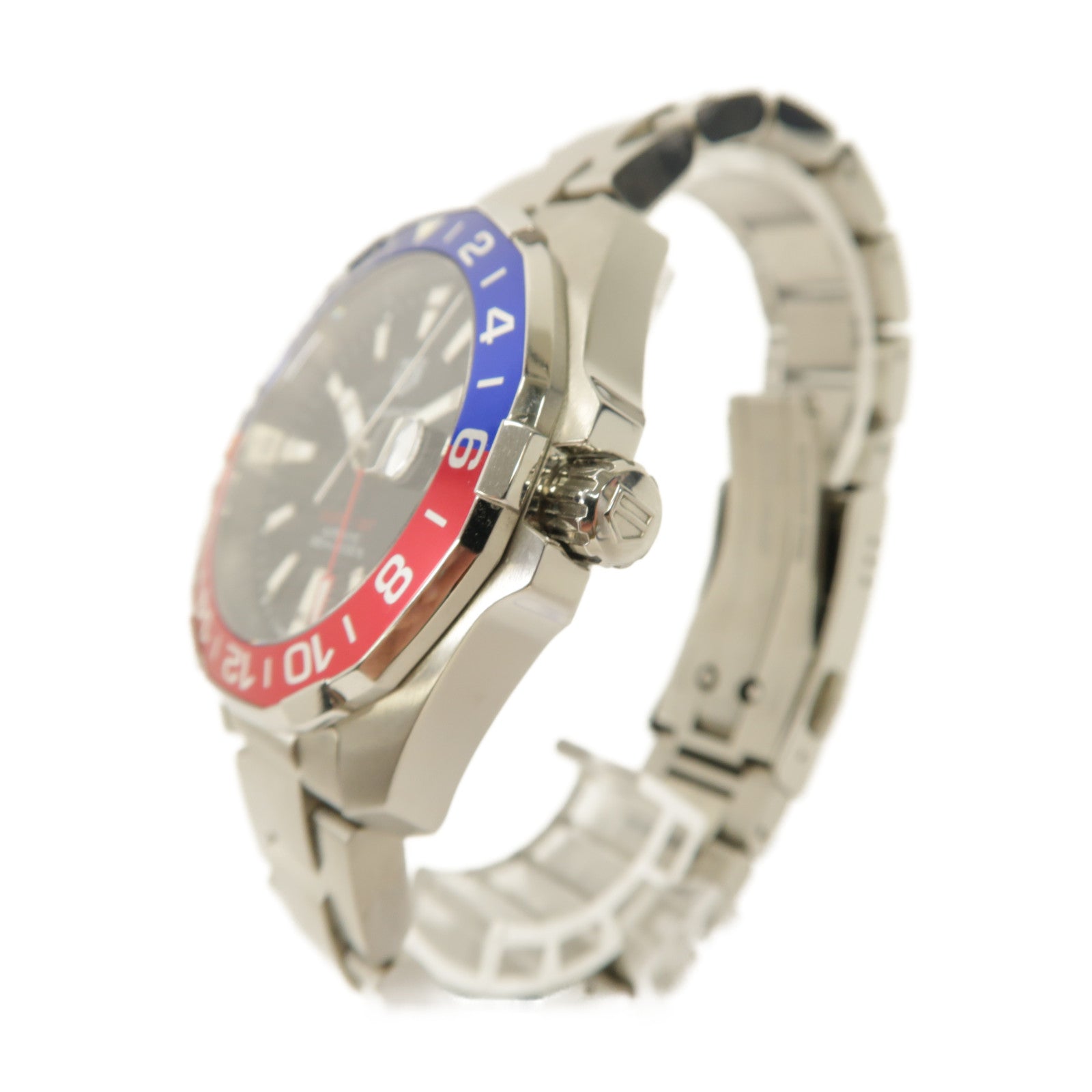 TAG HEUER Aquaracer GMT不鏽鋼手錶自動機芯黑色