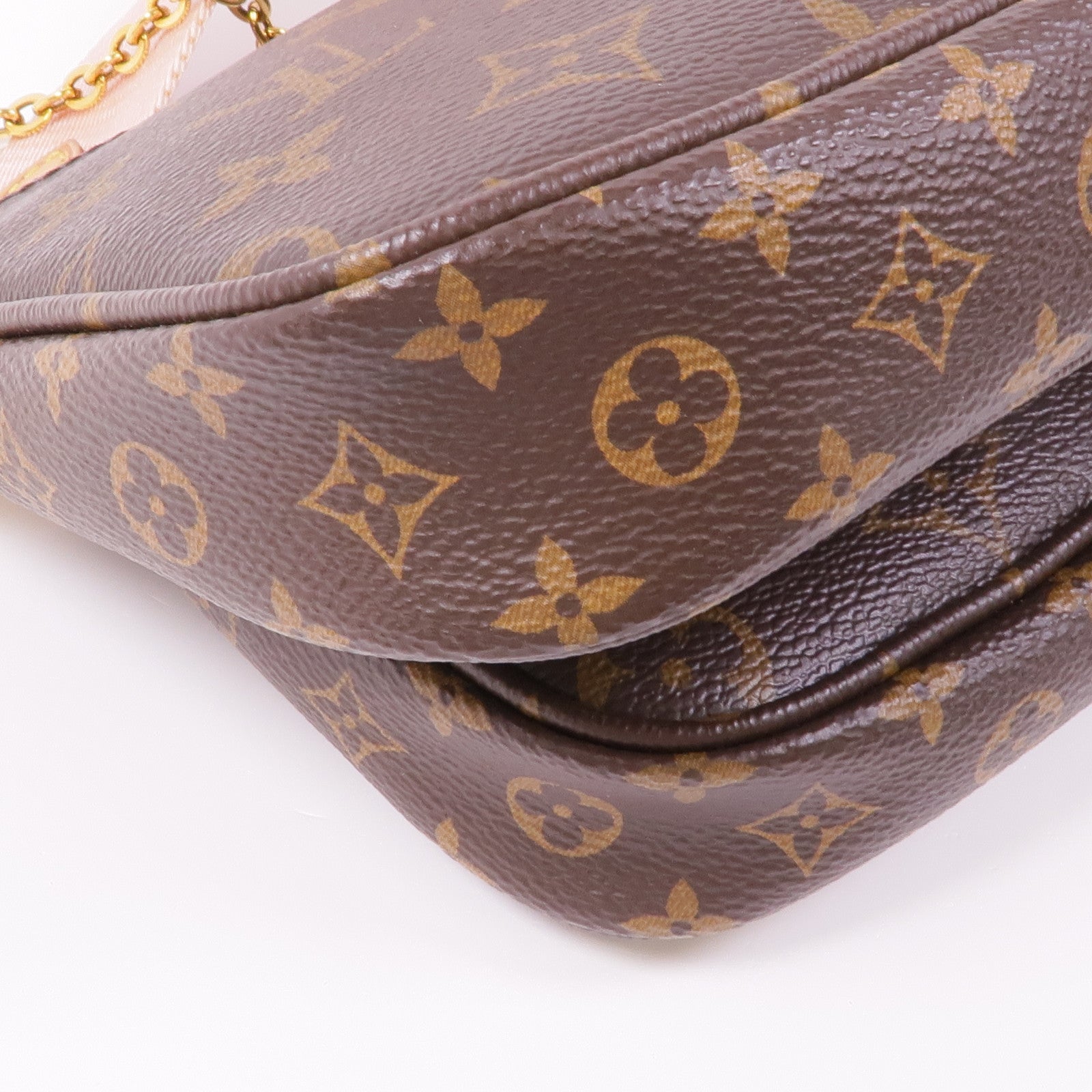 LOUIS VUITTON Monogram Multi Pochette Accessoires金扣手挽肩背兩用袋棕色