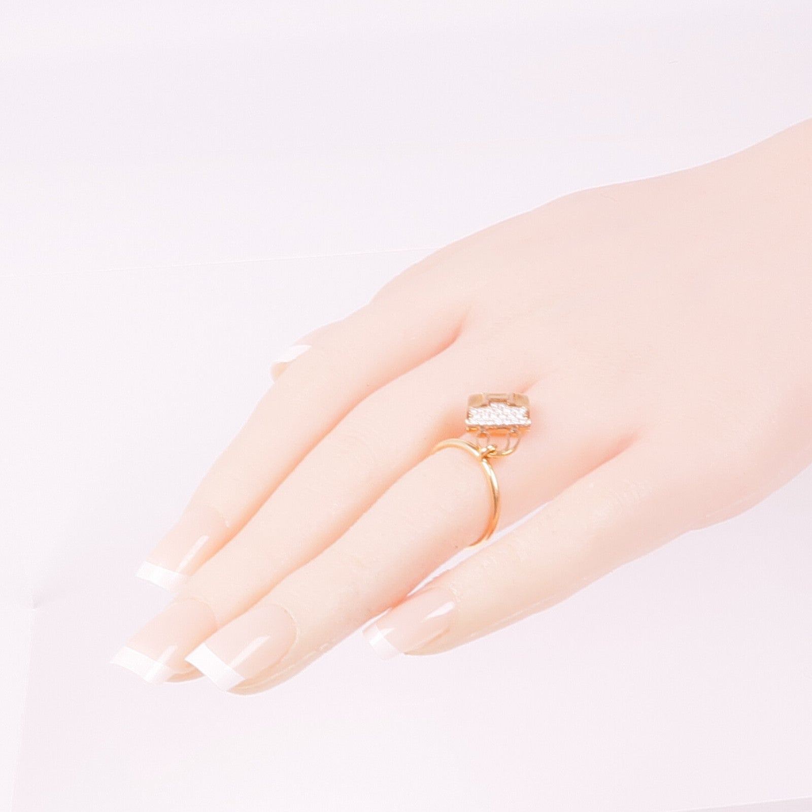 HERMES 18K玫瑰金Amulettes Constance Ring鑽石戒指Hermes#52/US#6