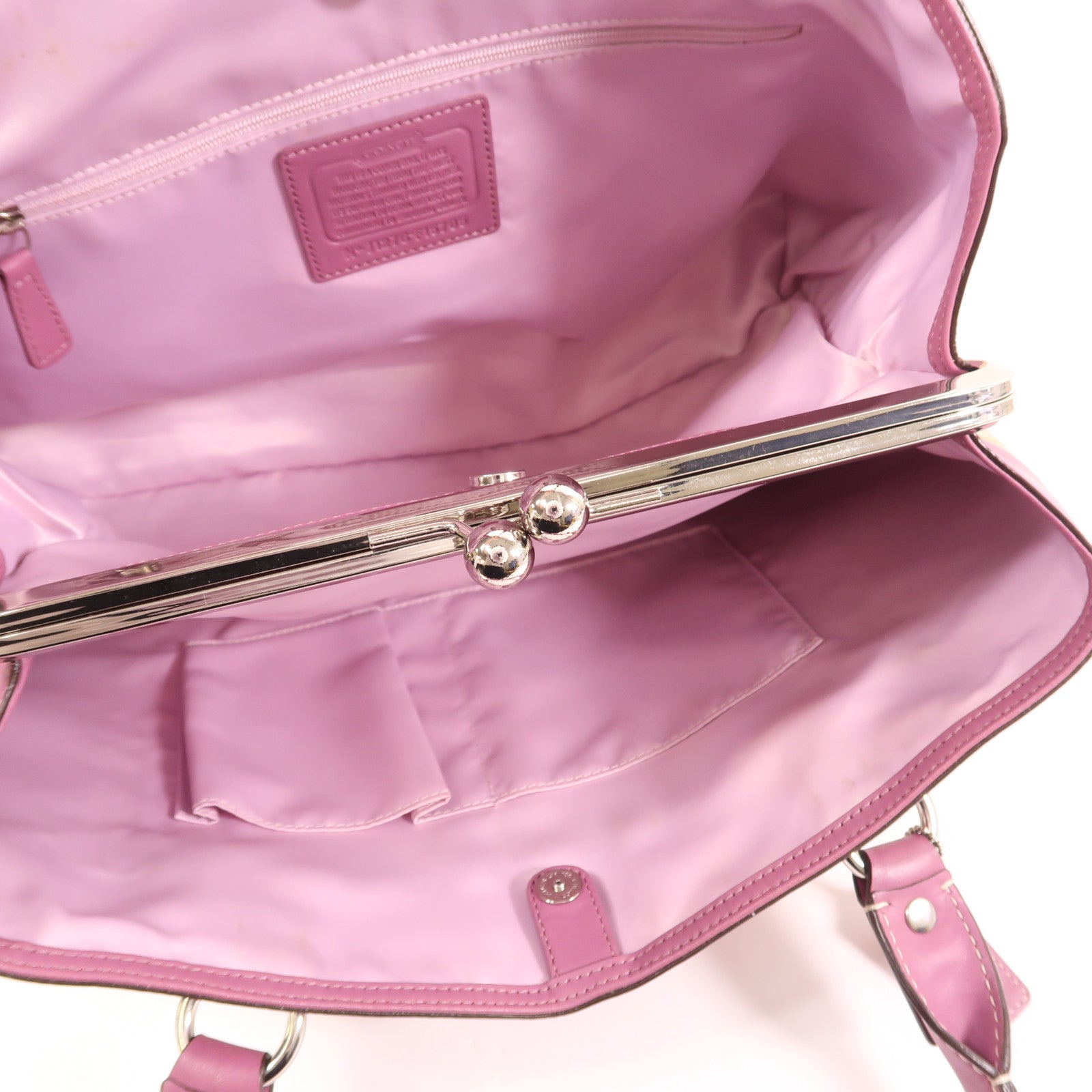 COACH 塗層帆布Shoulder Bag銀扣肩背袋