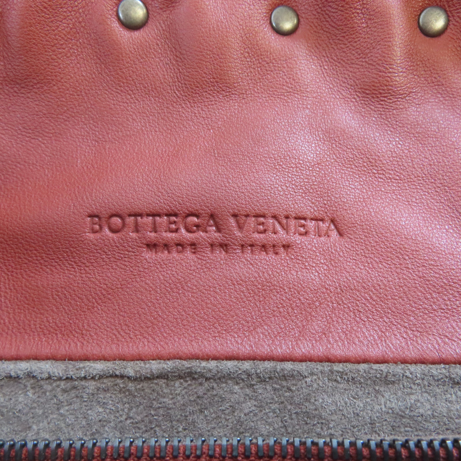 BOTTEGA VENETA 織紋皮革Shoulder Bag肩背袋紅棕色