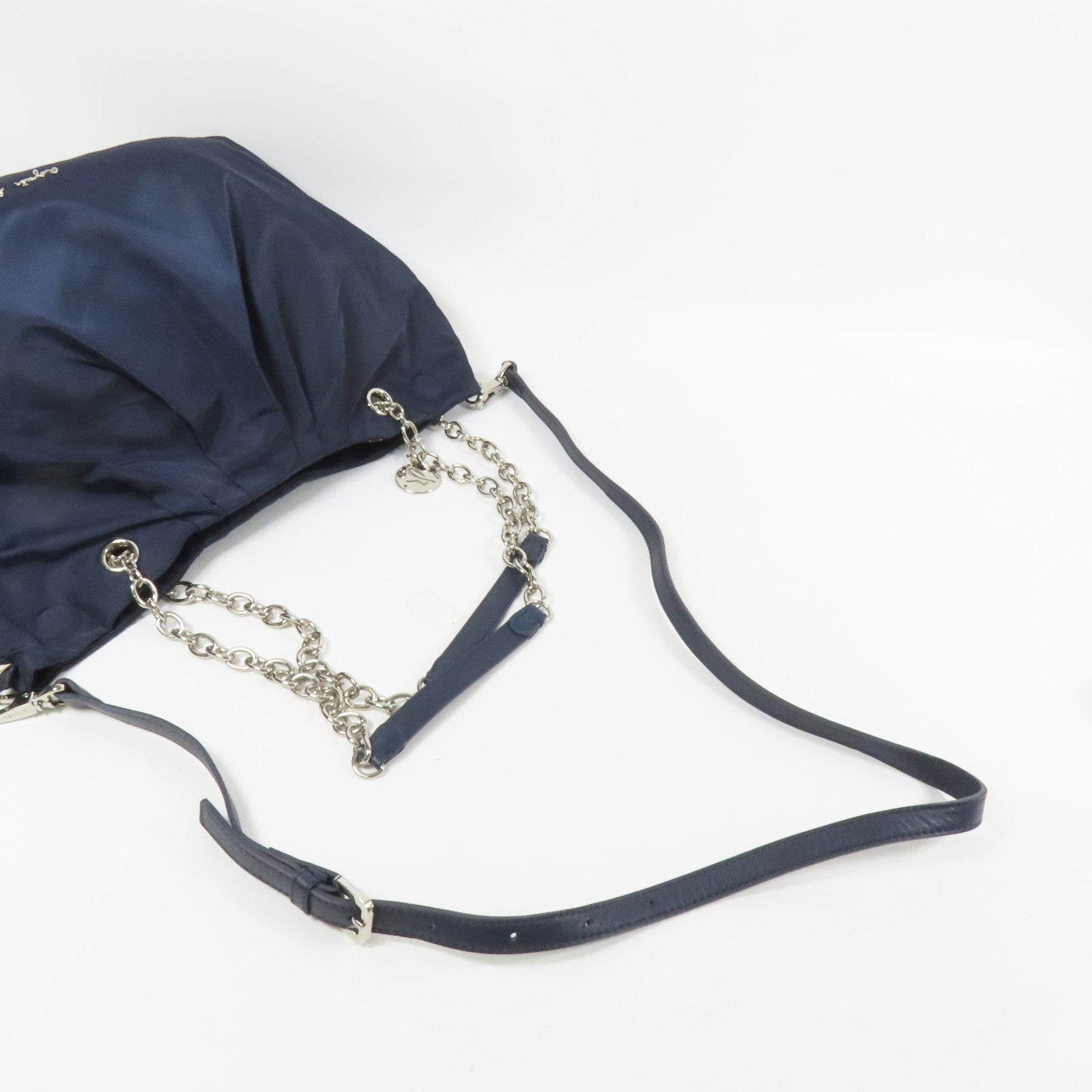 agnes b. VOYAGE 尼龍Shoulder Bag銀扣手挽肩背兩用袋