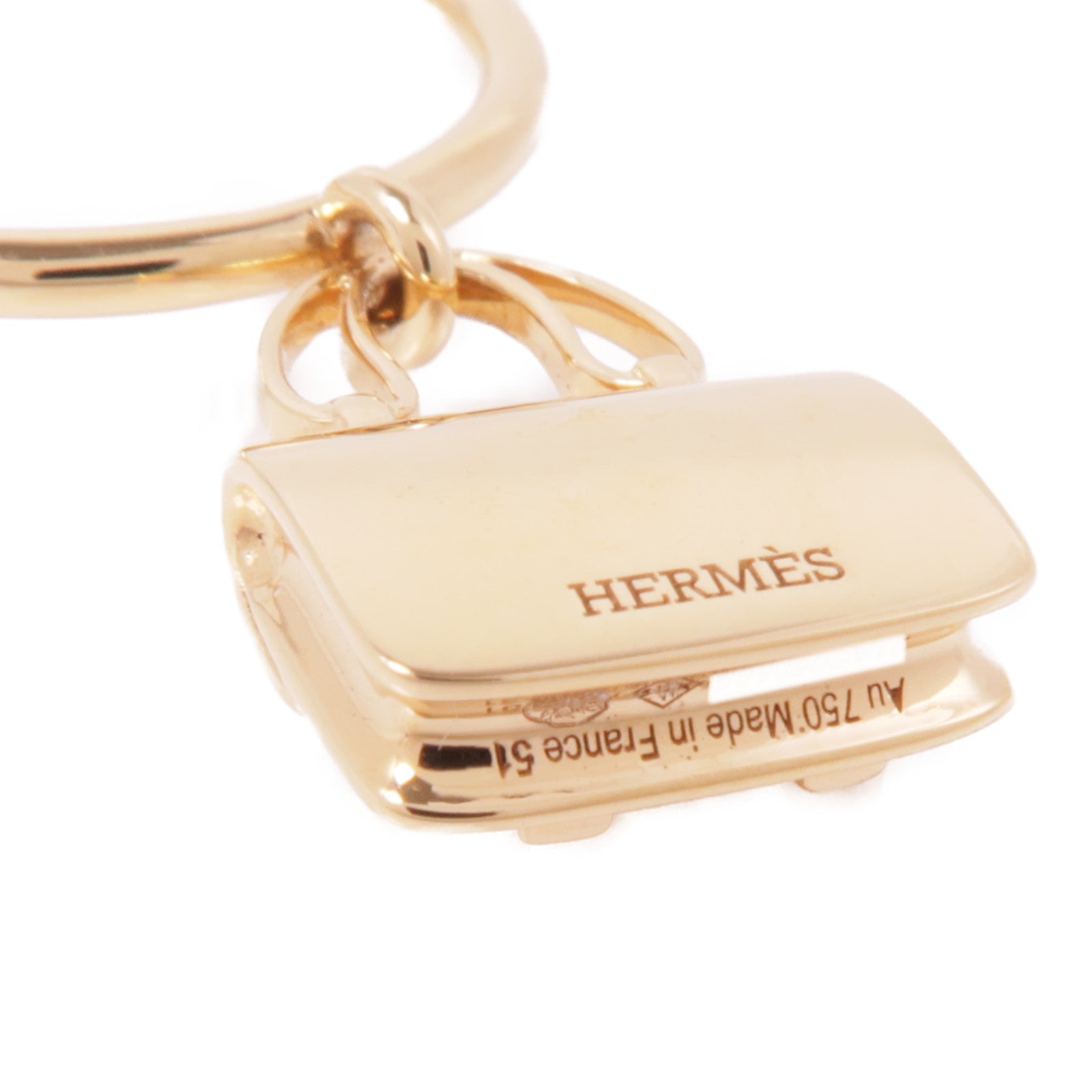 HERMES 18K玫瑰金Amulettes Constance Ring鑽石戒指Hermes#51/US#5.5