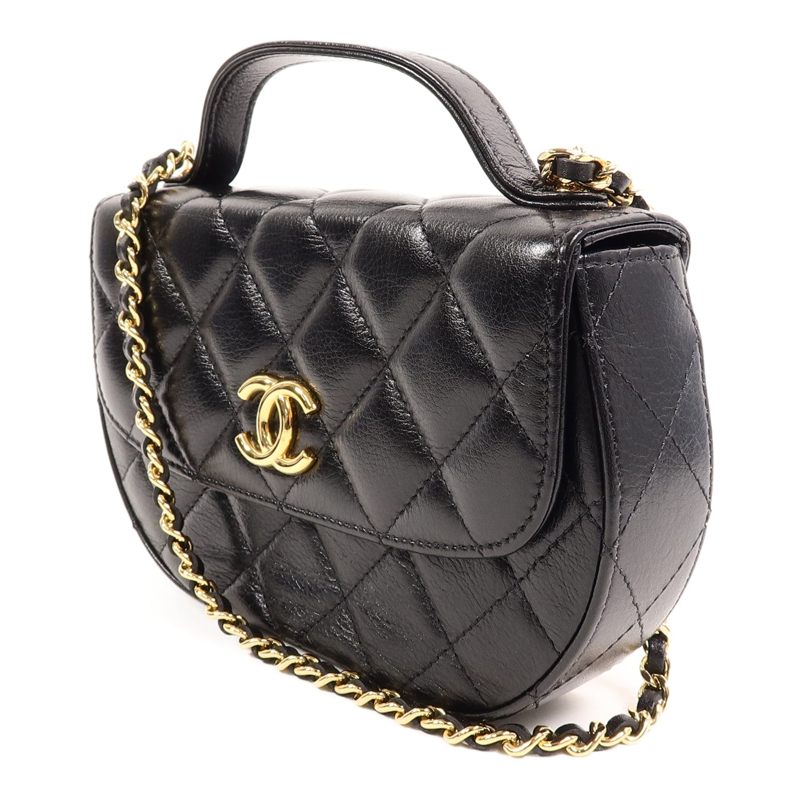 CHANEL 牛皮皮革Chain Shoulder鏈帶手挽肩背兩用袋