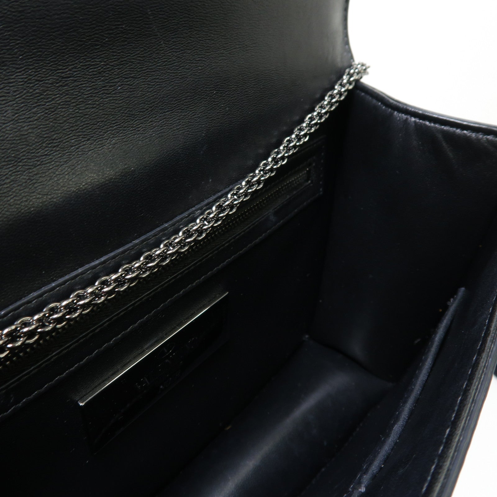 Valentino 牛皮皮革Chain Shoulder銀扣鏈帶肩背袋黑色