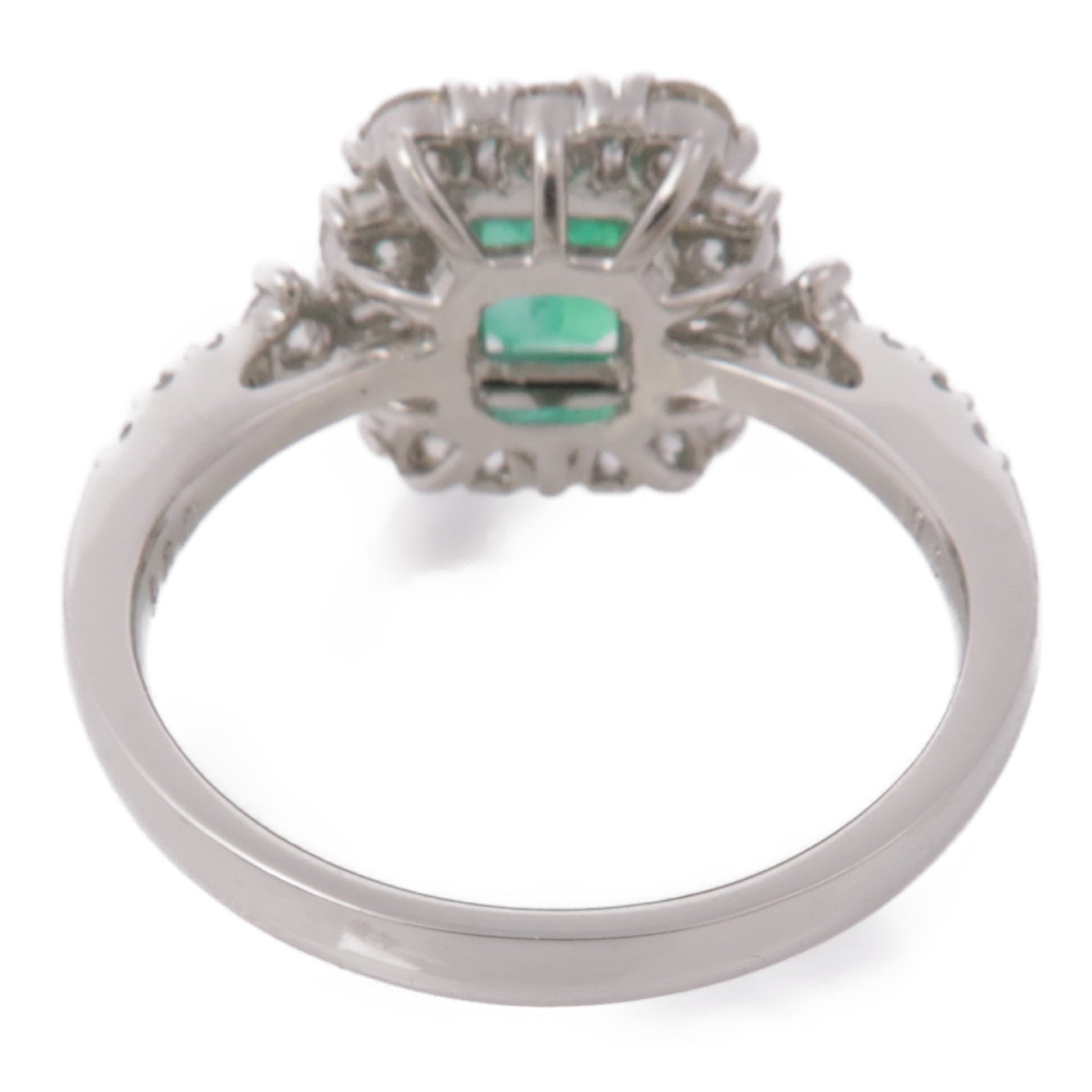 JEWELRY PT950鉑金Emerald Ring綠寶石/鑽石戒指US#5.5