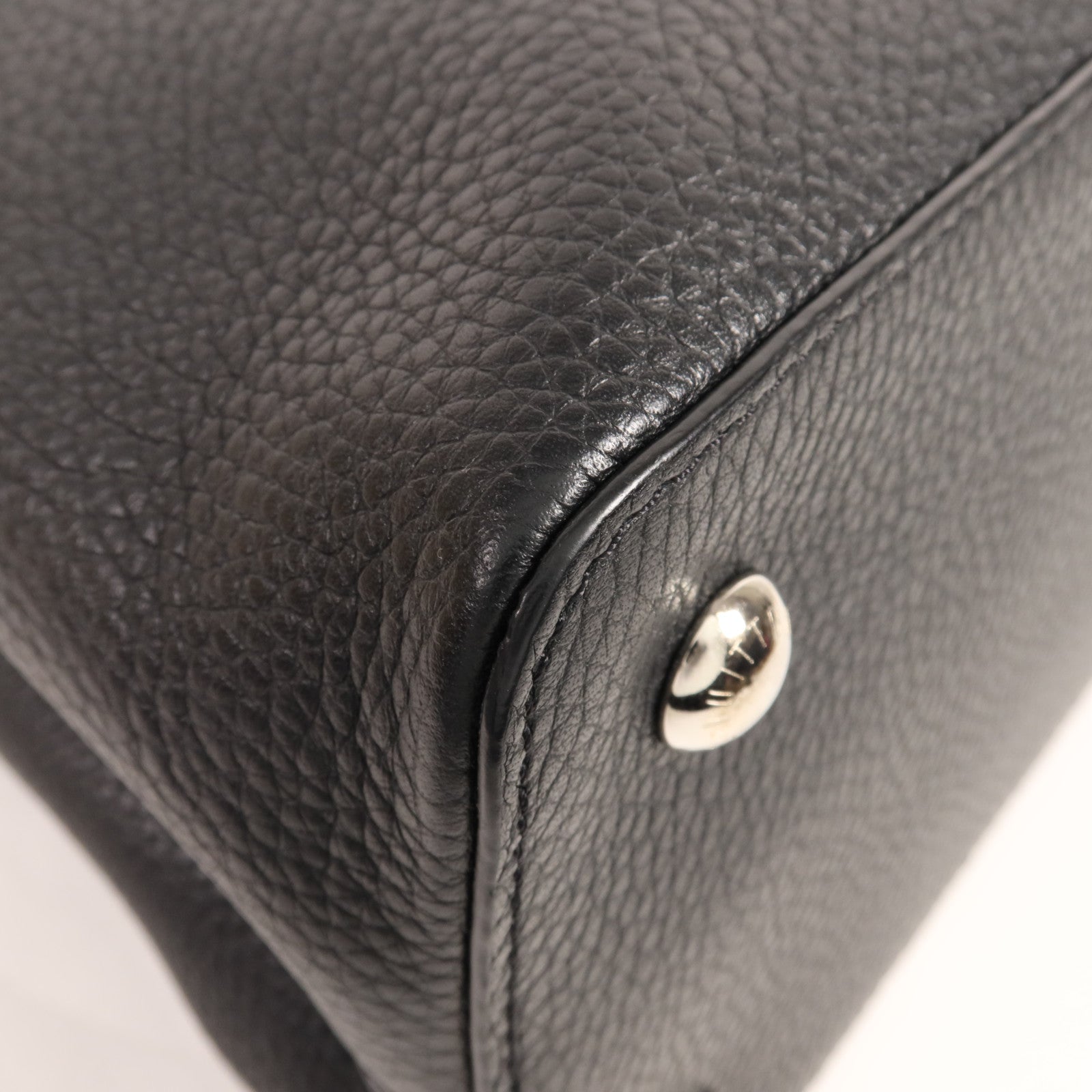 LOUIS VUITTON 牛皮皮革/蛇皮皮革Capucines GM銀扣手挽袋