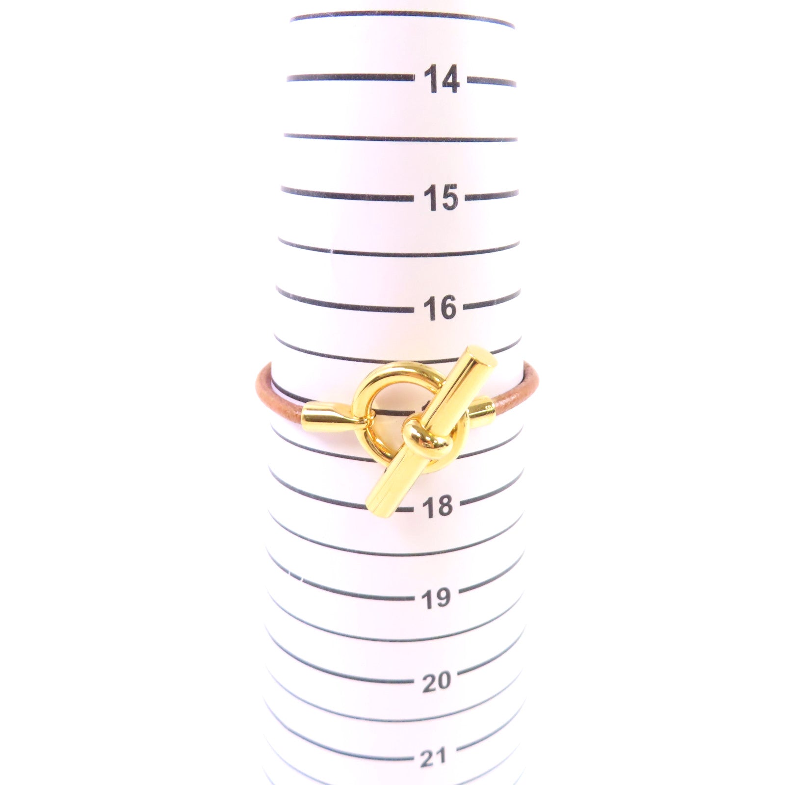 HERMES 麂皮皮革/金屬Glenan Bracelet金扣手鏈