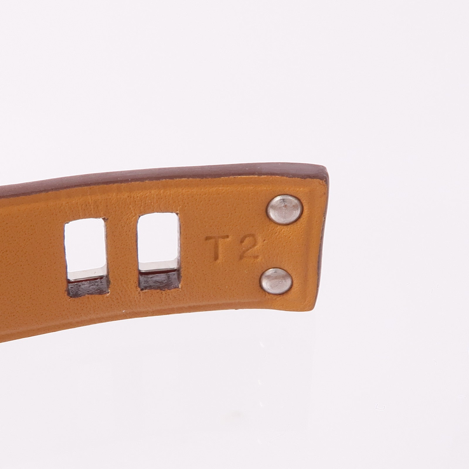 HERMES Epsom皮革Mini Dog Clous Ronds手鏈Red