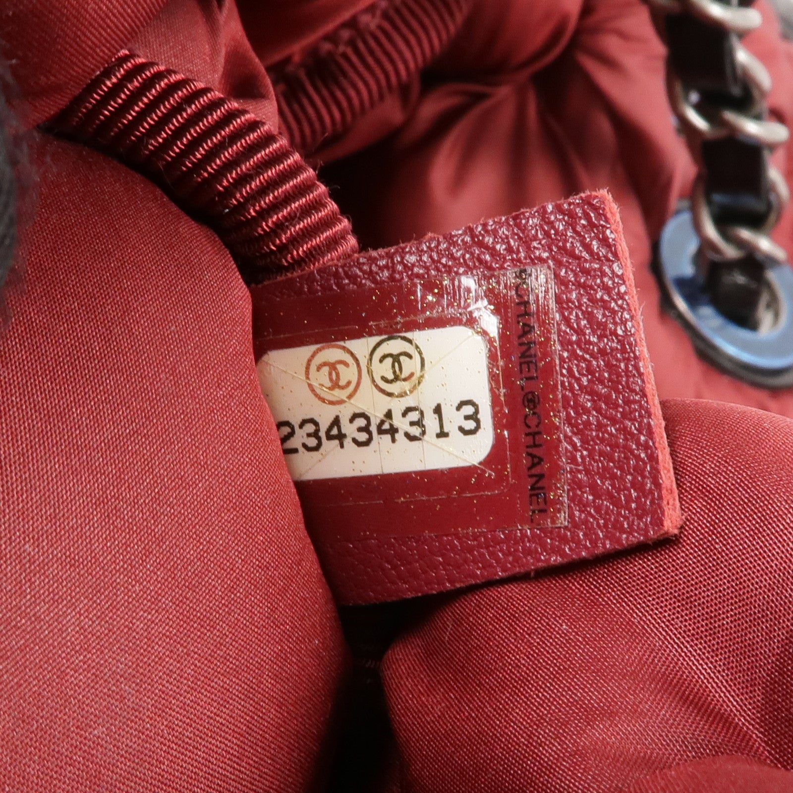 CHANEL 牛皮皮革Chain Shoulder銀扣鏈帶肩背袋