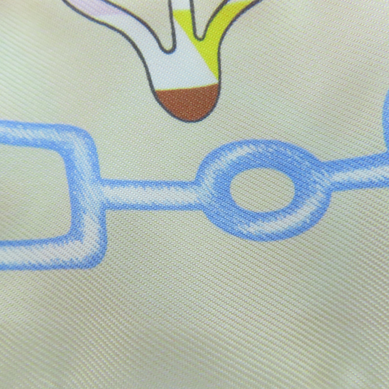 HERMES 【激減優惠】絲質Twilly Scarf絲巾米色/橙色