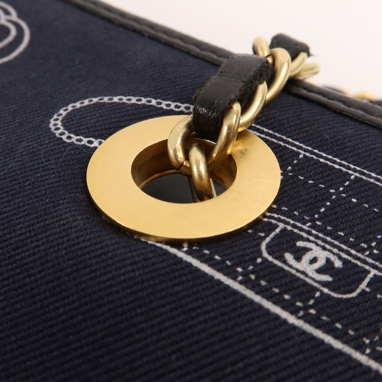 CHANEL 帆布Icon Hand Bag鏈帶手挽袋