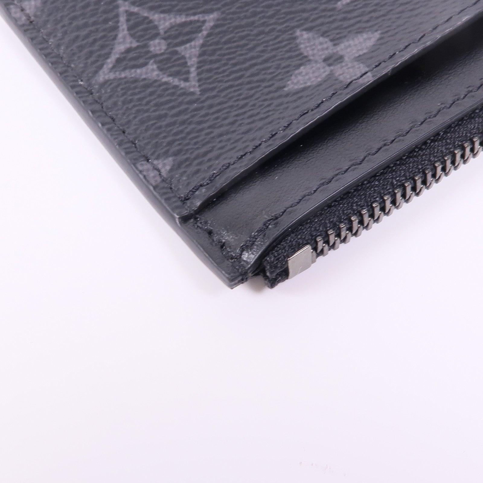 LOUIS VUITTON Monogram Eclipse Coin/Card Holder銀扣零錢包/卡片套
