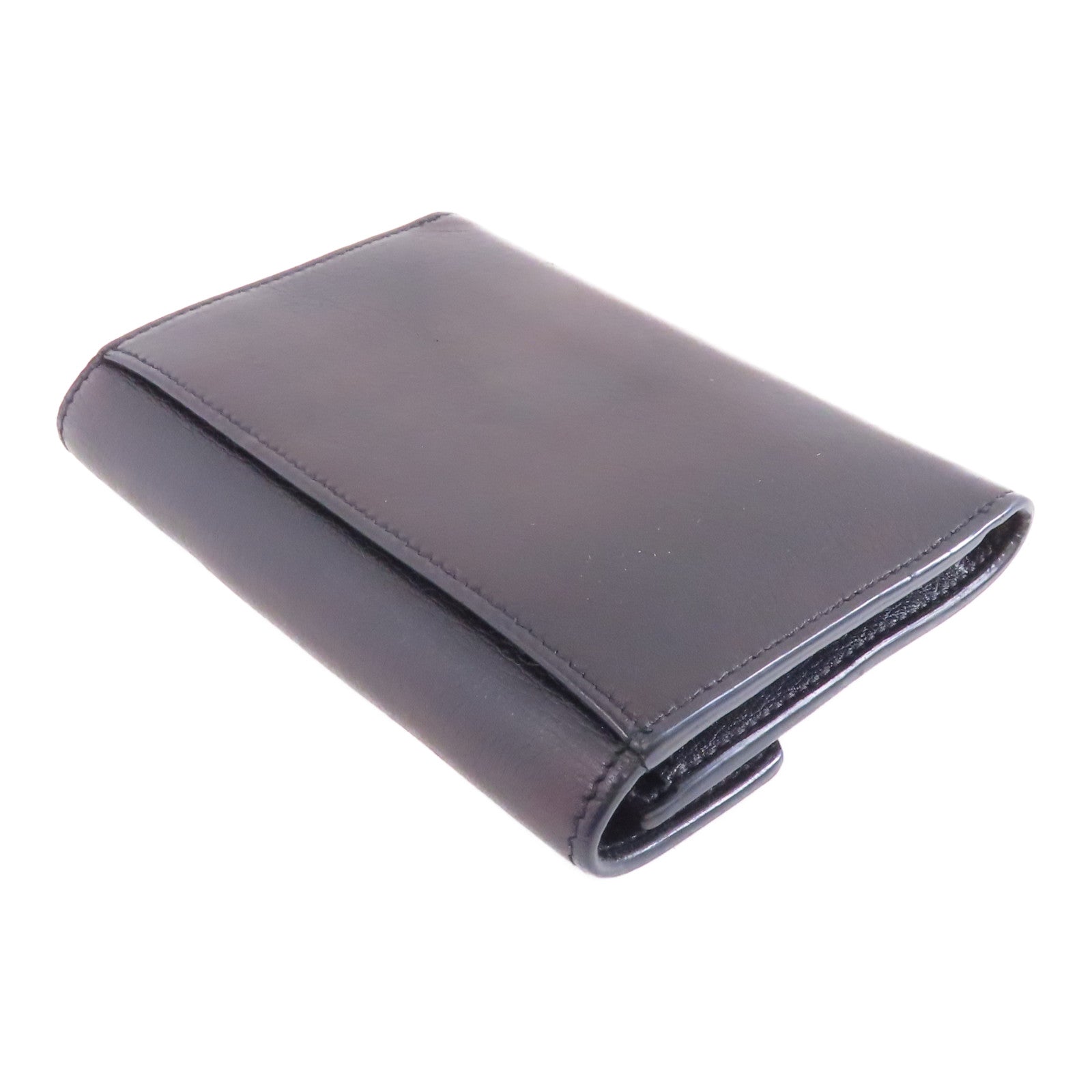SAINT LAURENT 牛皮皮革Card Case銀扣卡片套黑色
