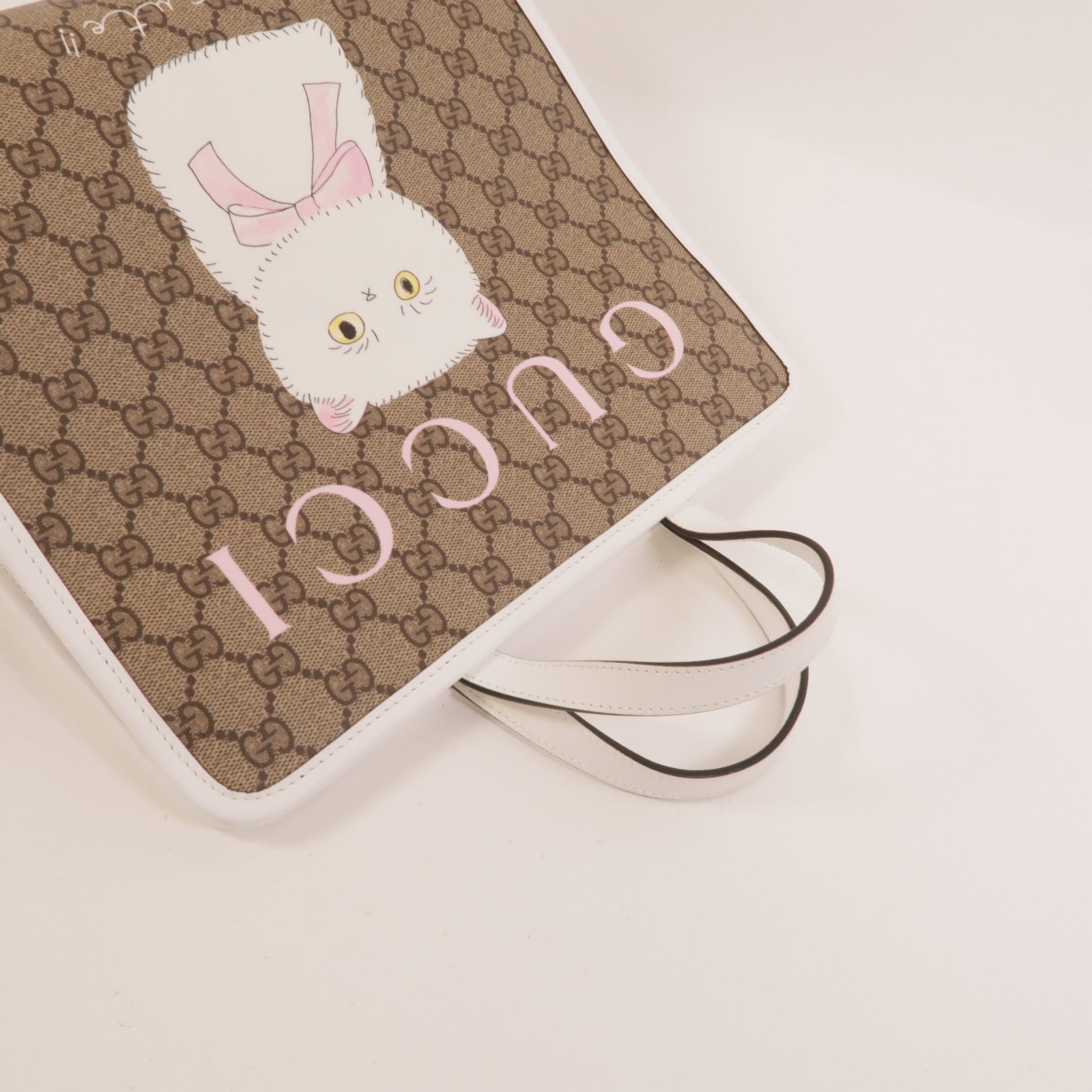 GUCCI 塗層帆布Children's Cat Print Tote Bag手挽袋