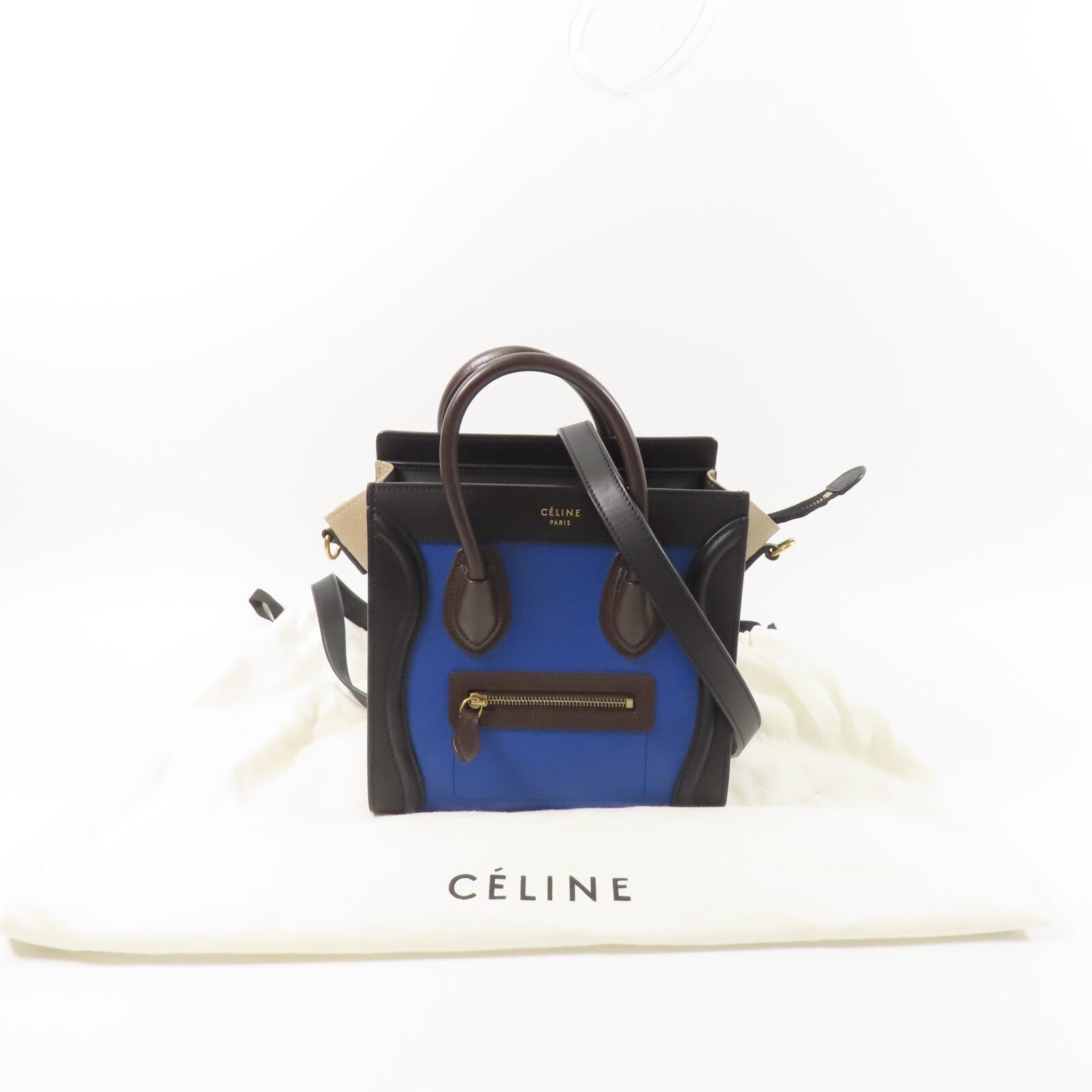 CELINE 牛皮皮革Nano Luggage手挽肩背兩用袋