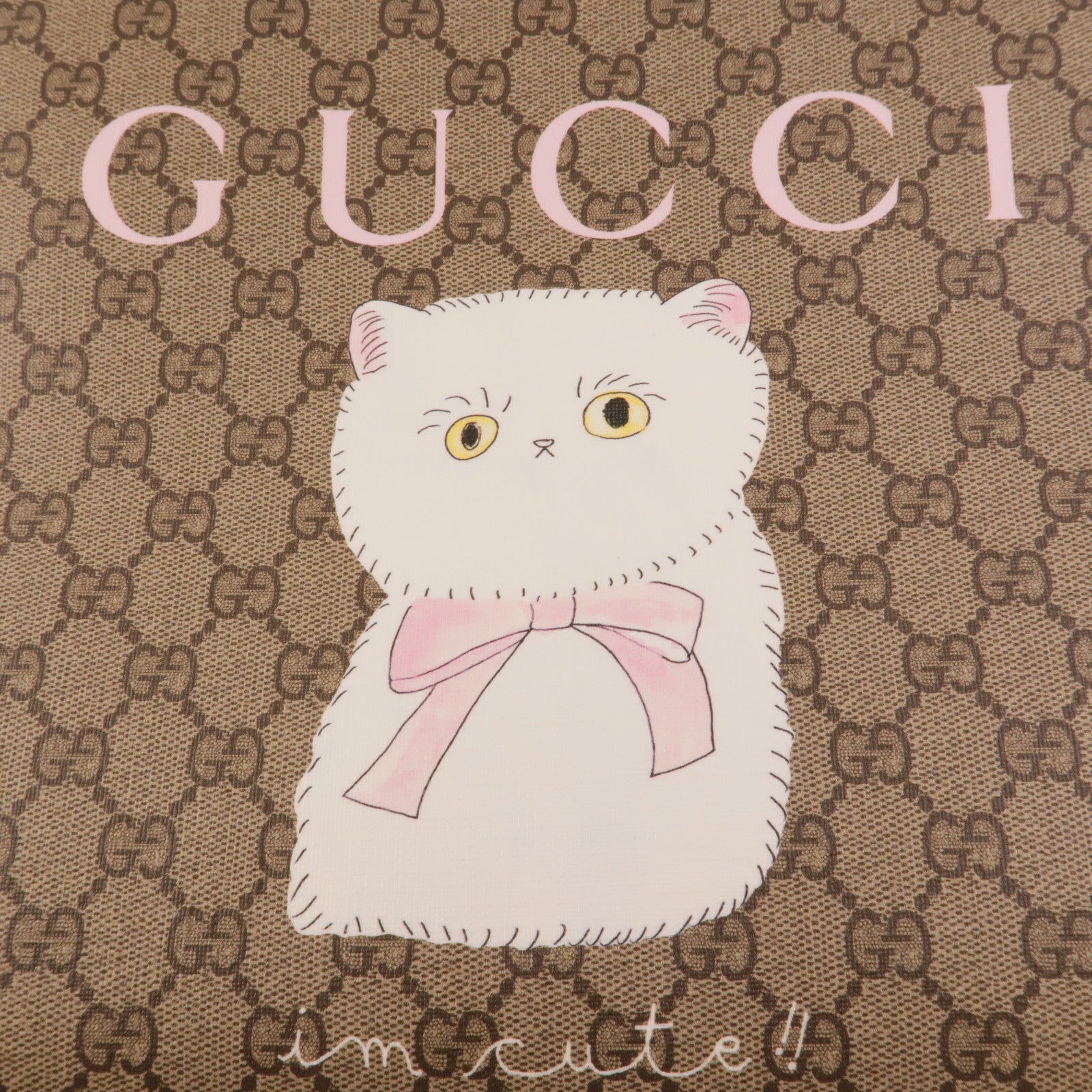 GUCCI 塗層帆布Children's Cat Print Tote Bag手挽袋