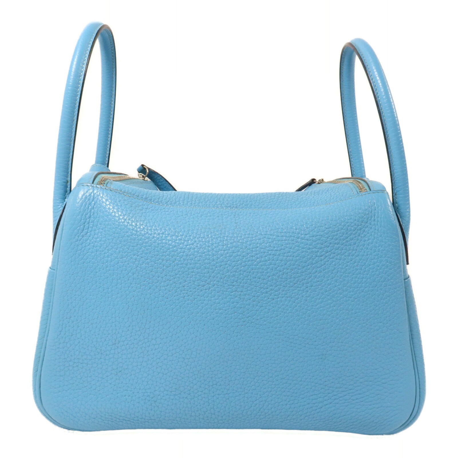 HERMES Clemence皮革Lindy 26手挽肩背兩用袋Bleu Saint Cyr