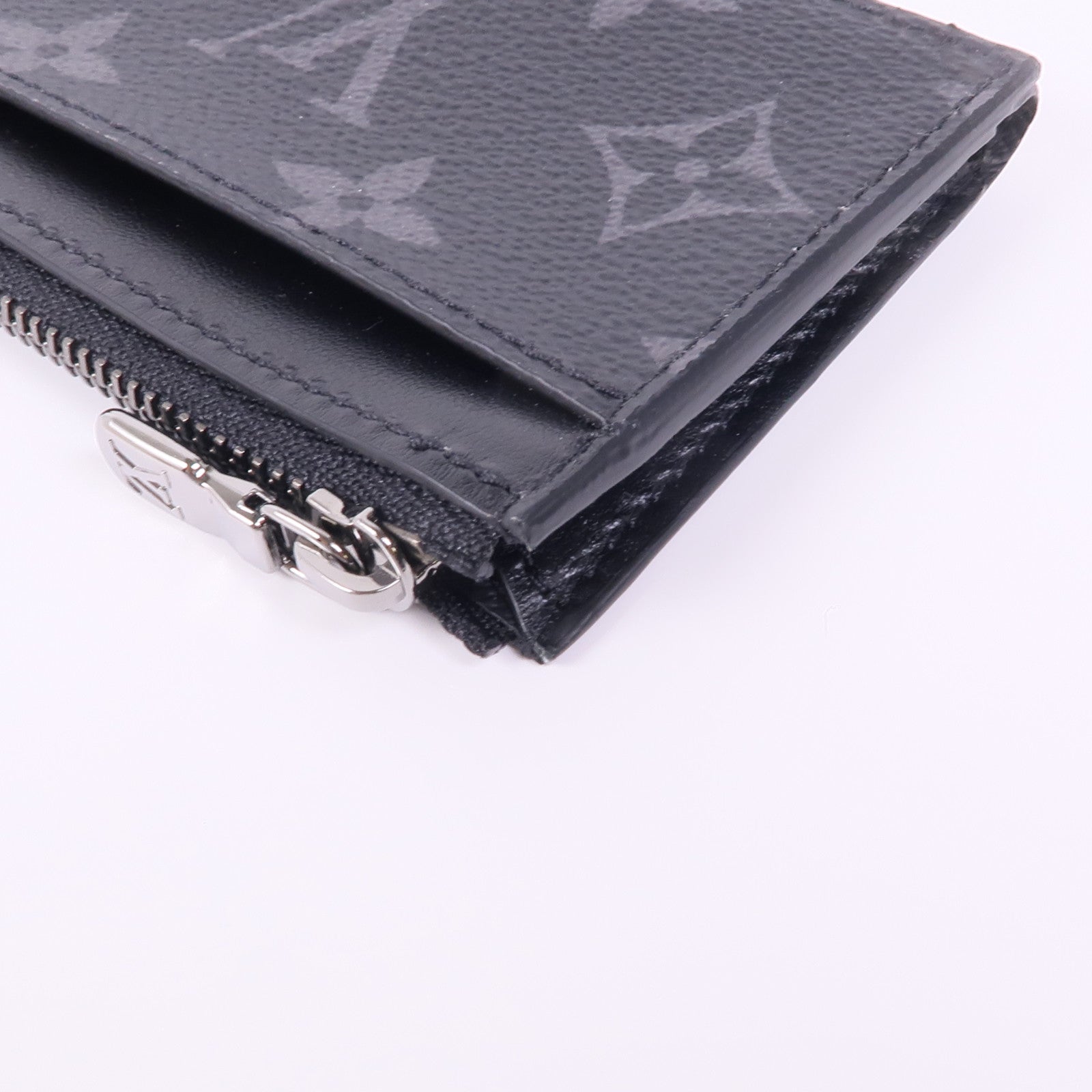 LOUIS VUITTON Monogram Eclipse Coin/Card Holder銀扣零錢包/卡片套