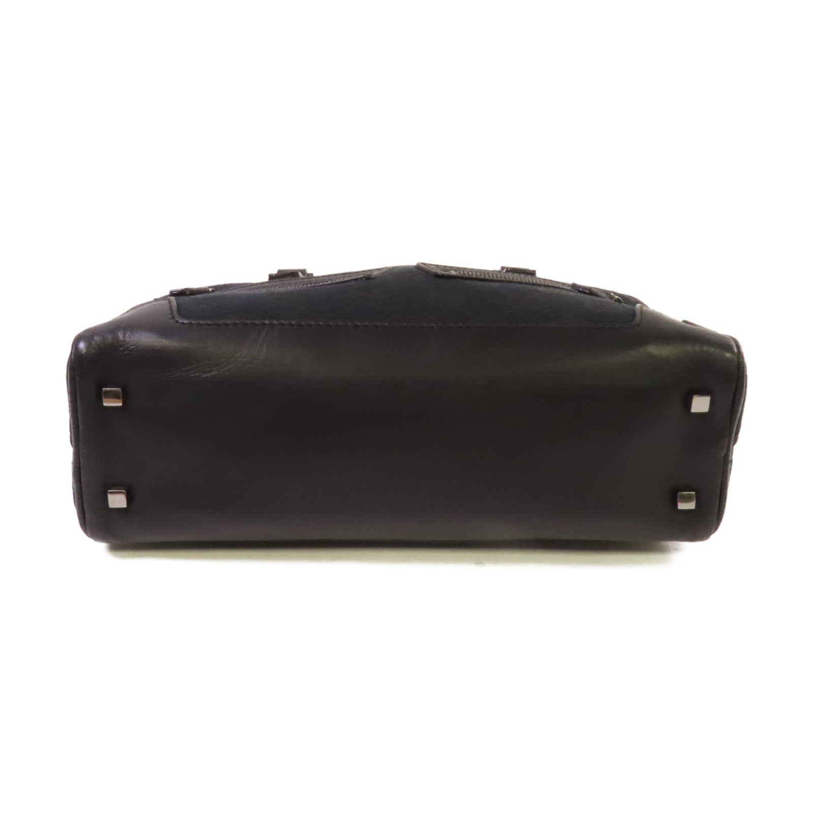 GUCCI GG帆布Bowler Handbag銀扣手挽袋黑色