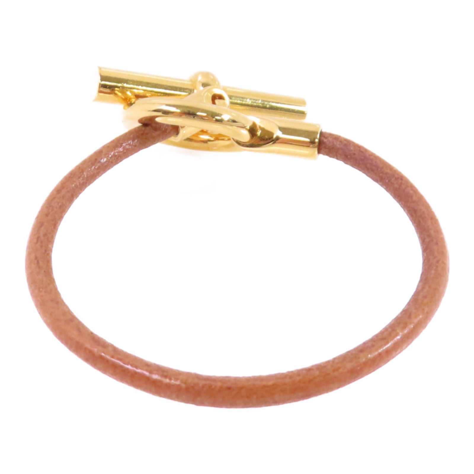 HERMES 麂皮皮革/金屬Glenan Bracelet金扣手鏈