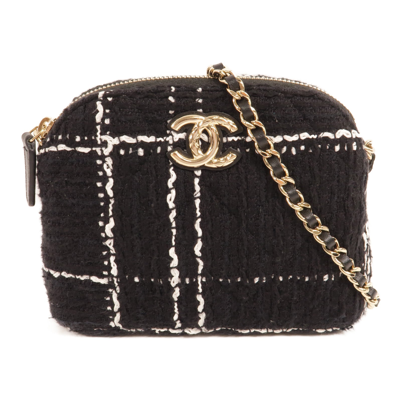 CHANEL Tweed Chain Shoulder肩背袋