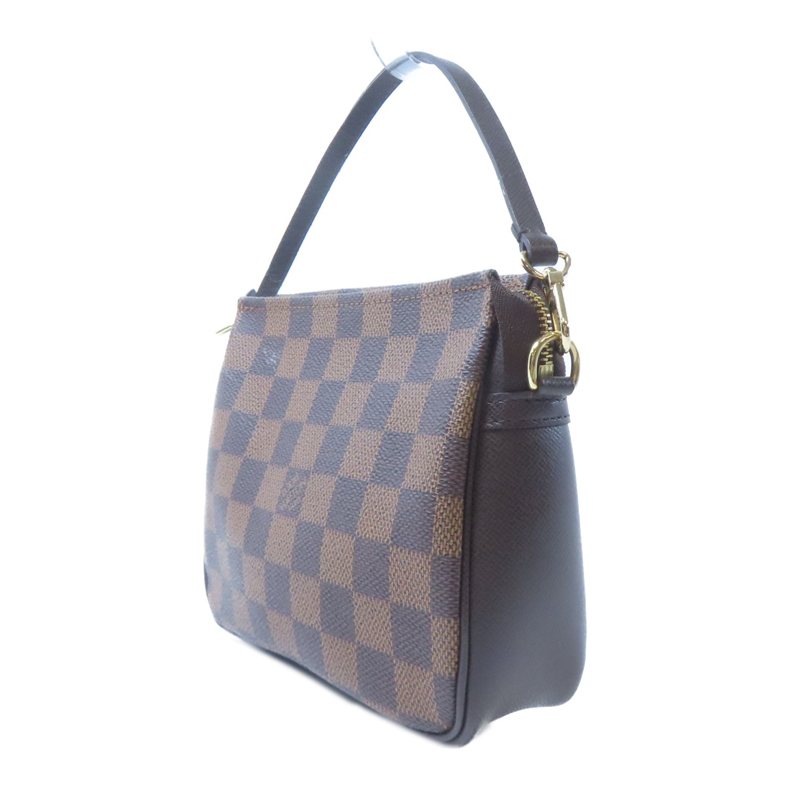LOUIS VUITTON Damier Trousse Pochette Accessories金扣手挽袋啡色