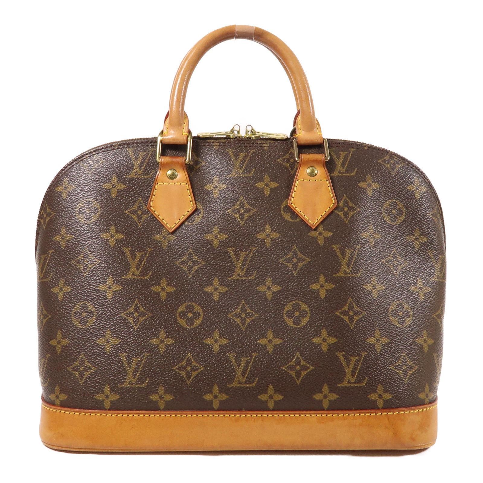 LOUIS VUITTON Monogram Alma金扣手挽袋棕色