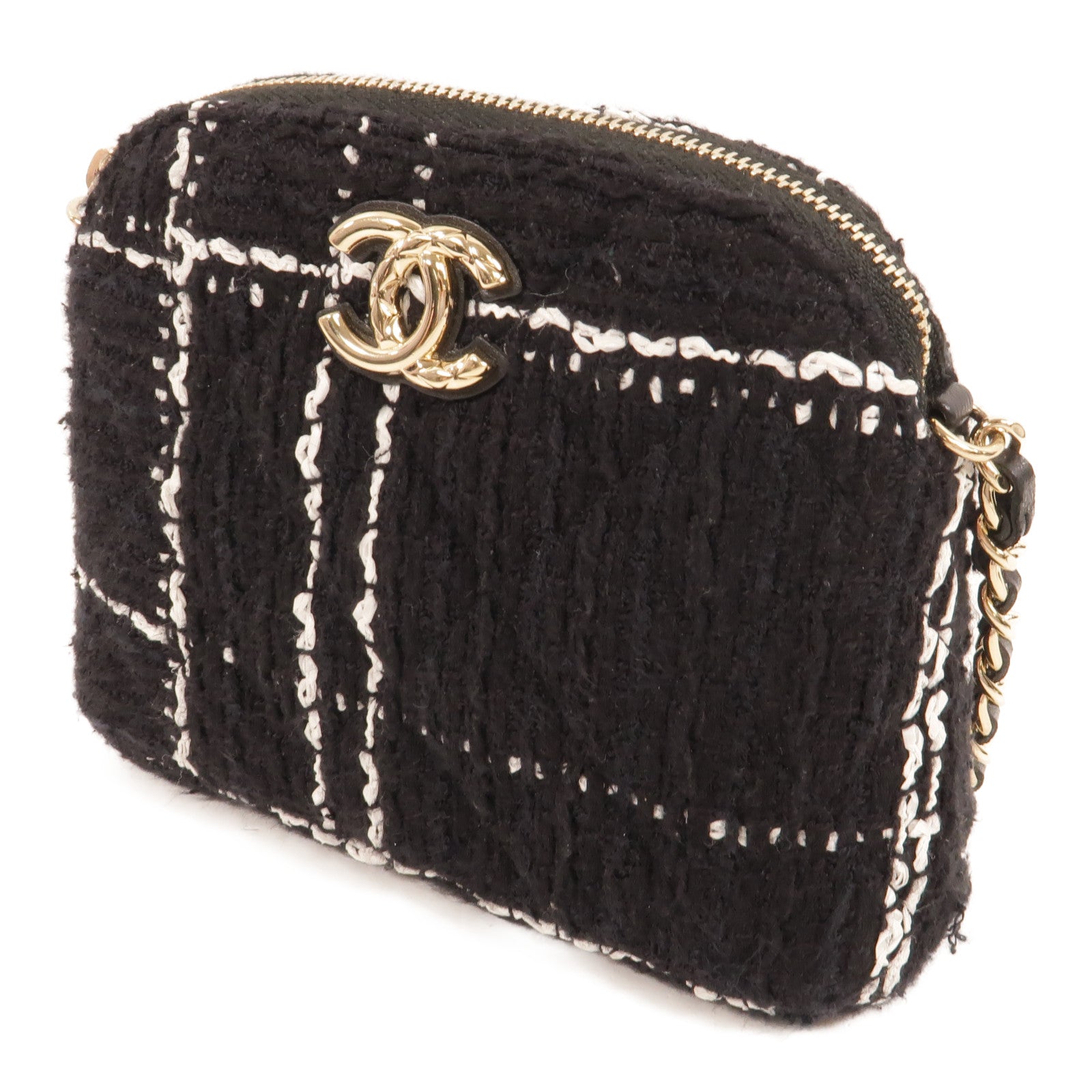 CHANEL Tweed Chain Shoulder肩背袋
