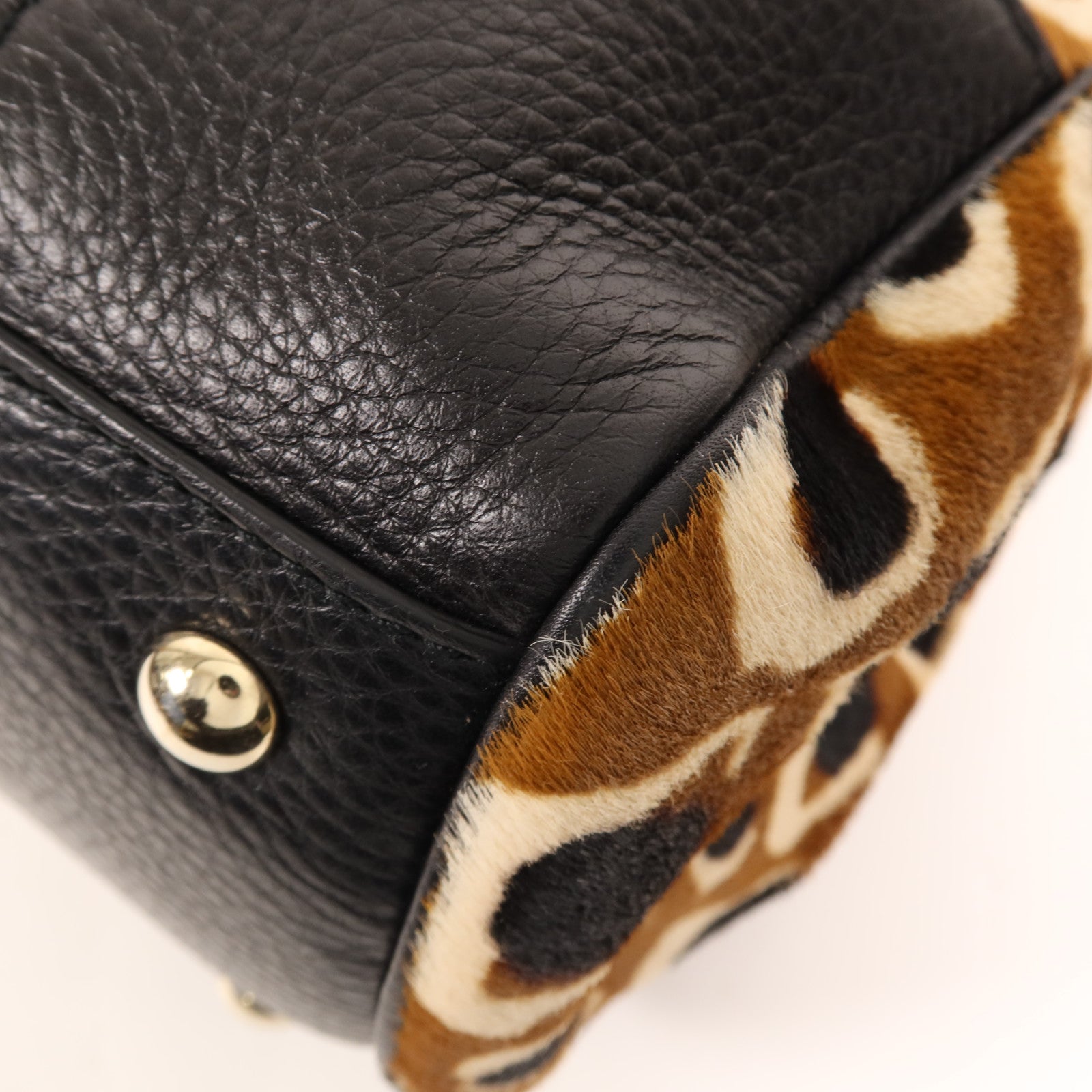 GUCCI 馬毛Bamboo Shopper Satchel Bag金扣手挽肩背兩用袋