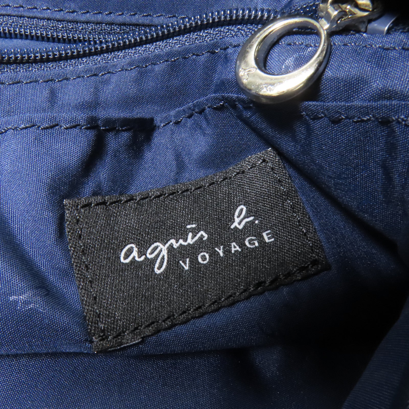 agnes b. VOYAGE 尼龍Shoulder Bag銀扣手挽肩背兩用袋