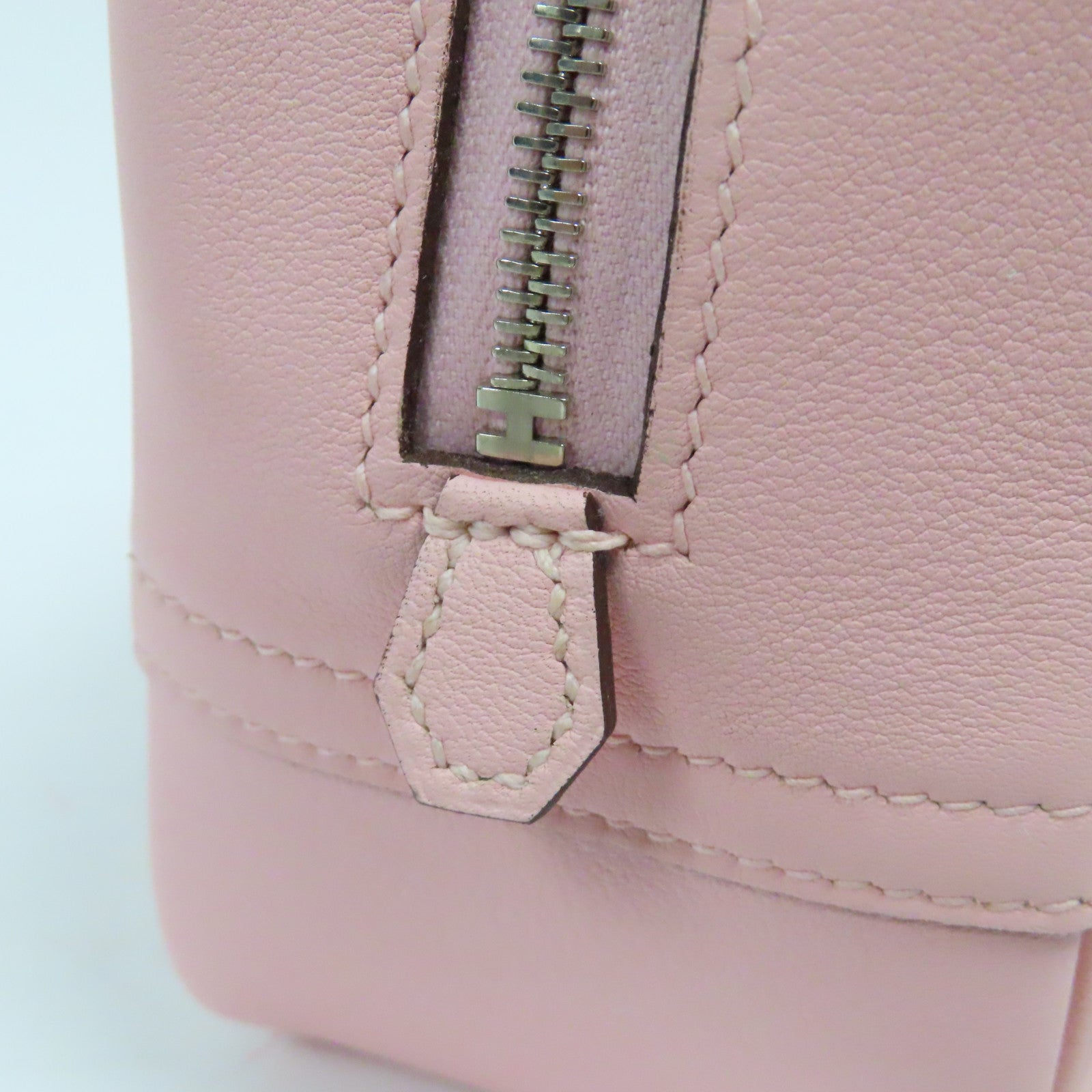 HERMES Swift皮革Mini Plume銀扣手挽袋Rose Sakura櫻花粉紅色