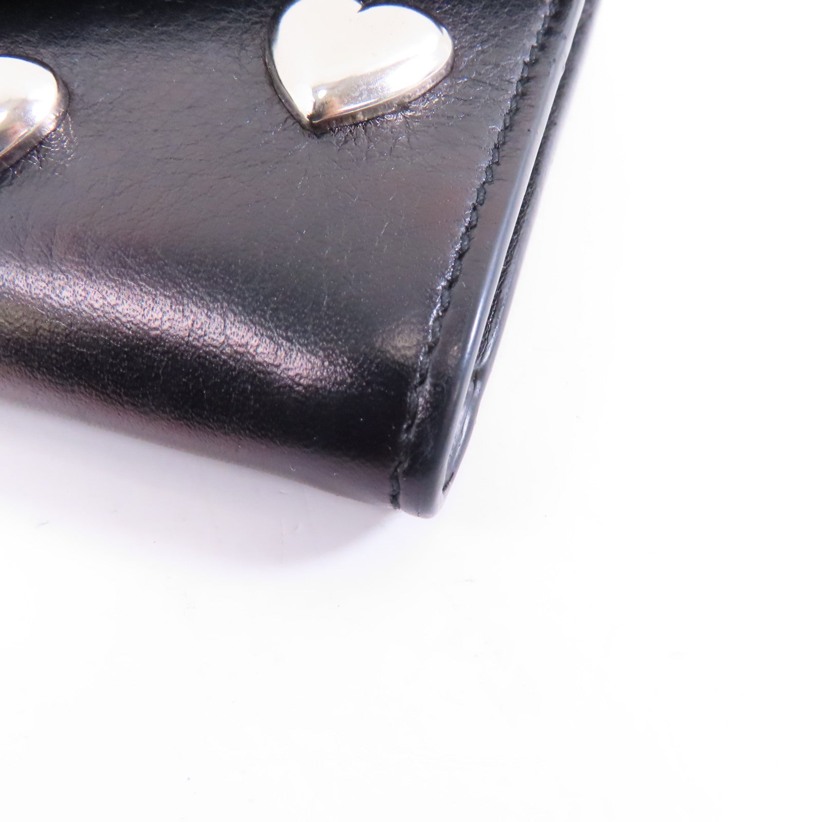SAINT LAURENT 牛皮皮革Card Case銀扣卡片套黑色