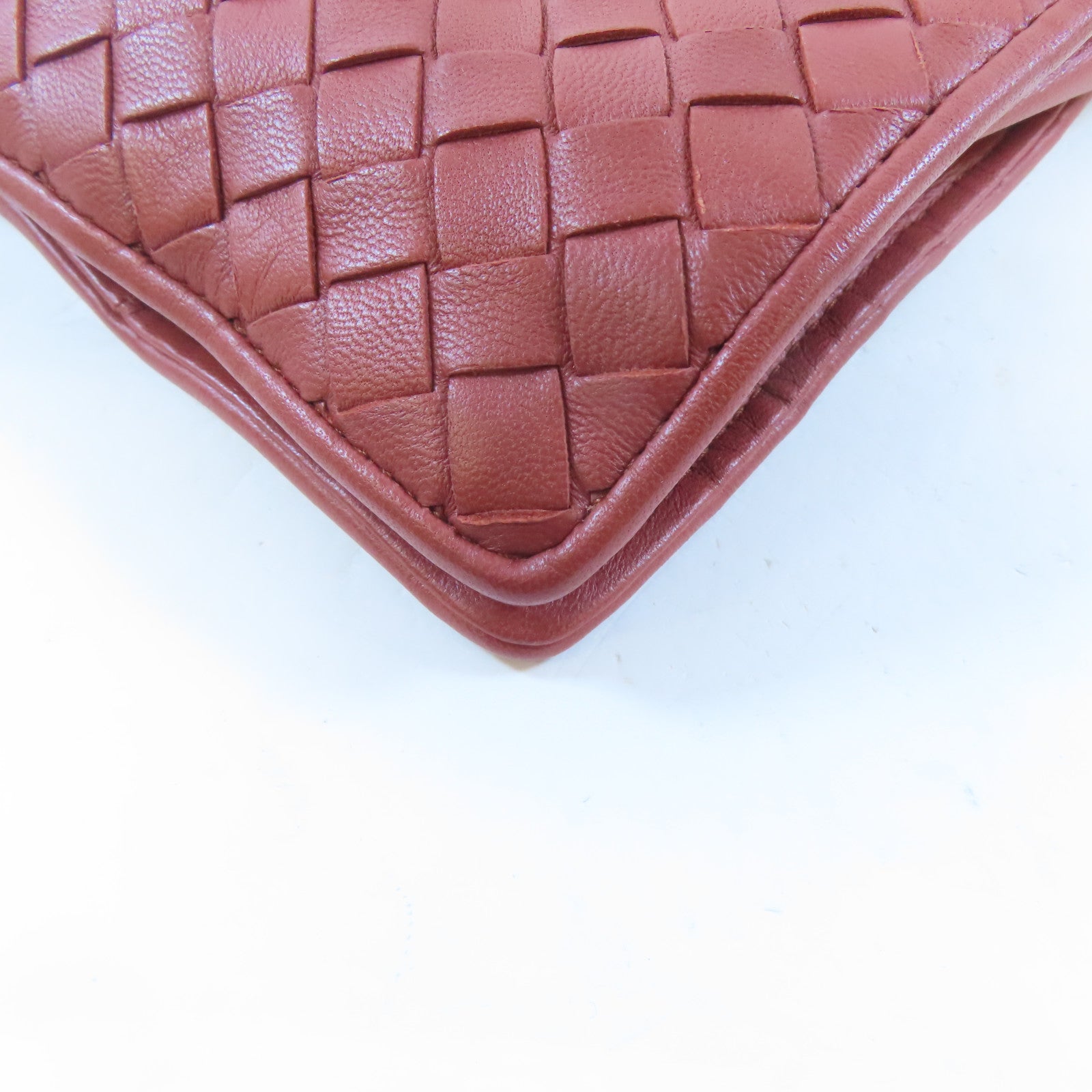 BOTTEGA VENETA 織紋皮革Shoulder Bag肩背袋紅棕色