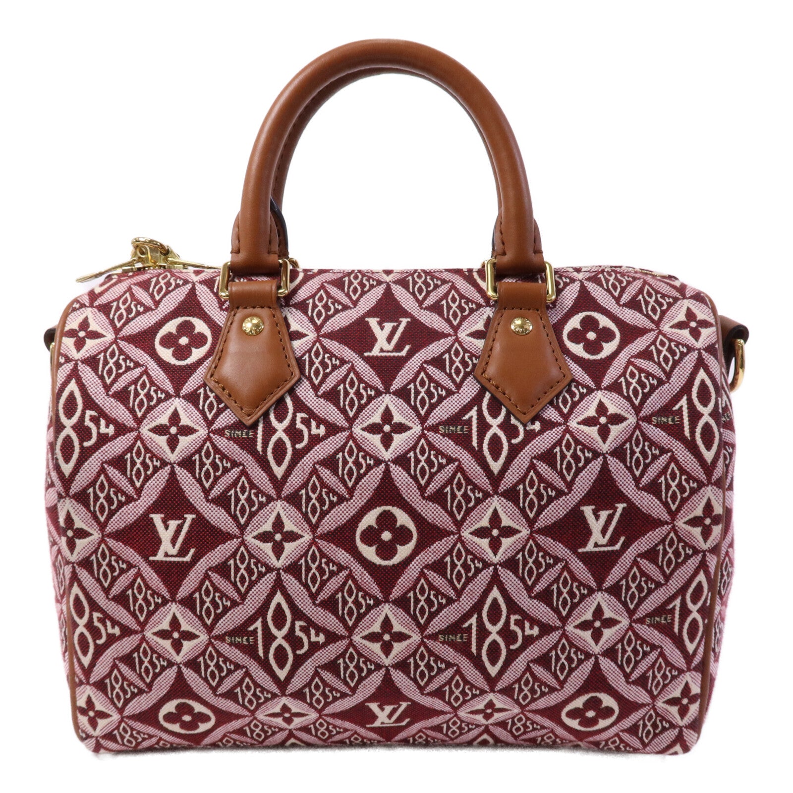 LOUIS VUITTON Jacquard Since 1854 Speedy Bandouliere 25金扣手挽肩背兩用袋