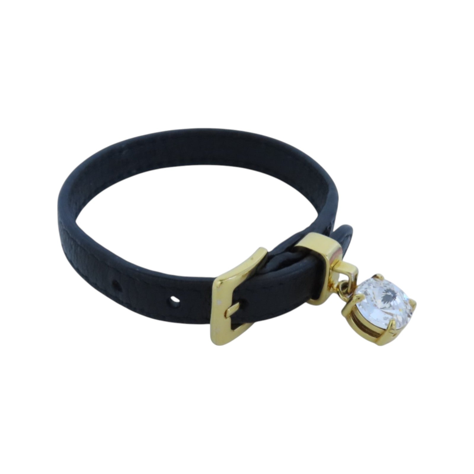 Miu Miu 牛皮皮革/水鑽Bracelet金扣手鏈