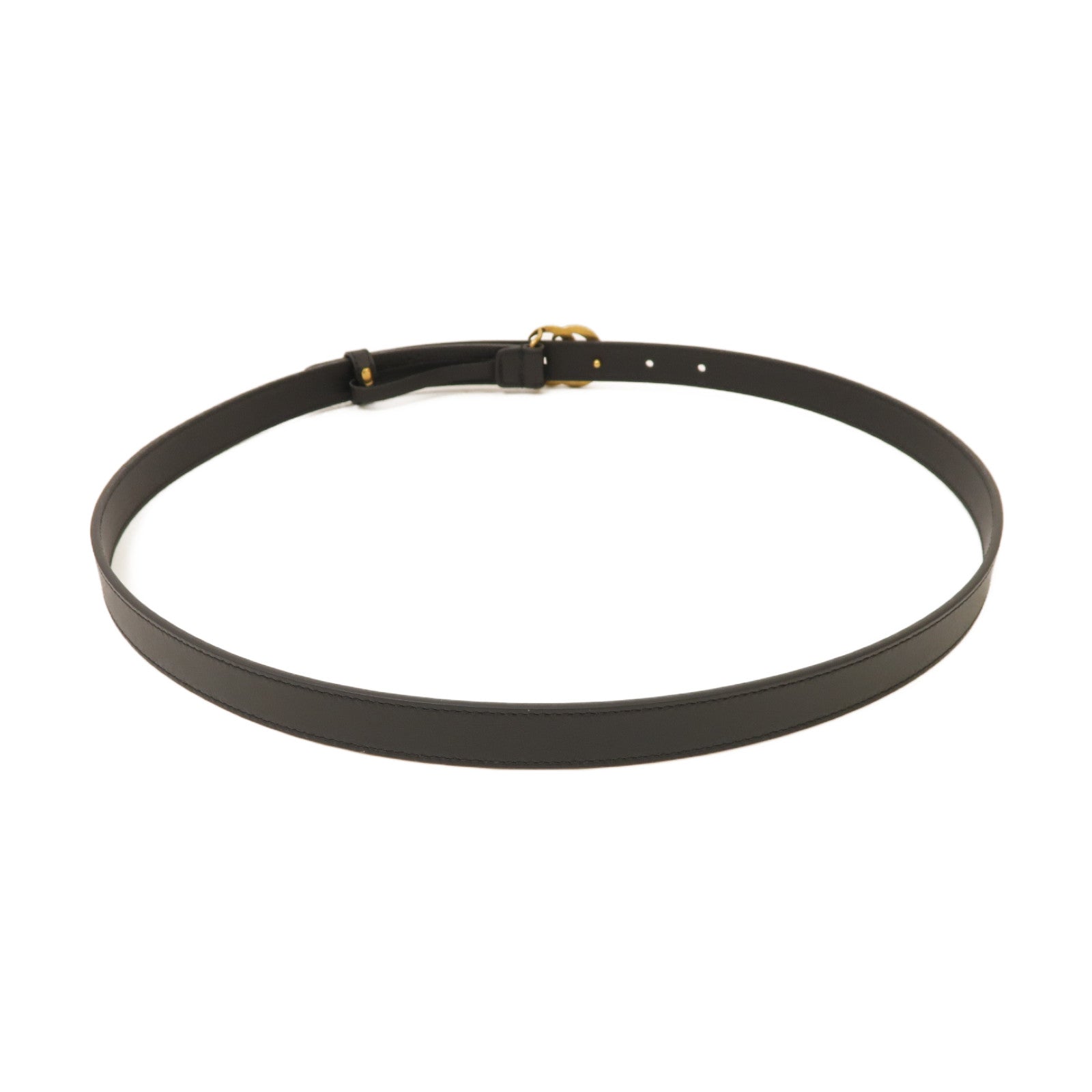 GUCCI 【激減優惠】牛皮皮革GG Marmont Thin Belt金扣皮帶黑色