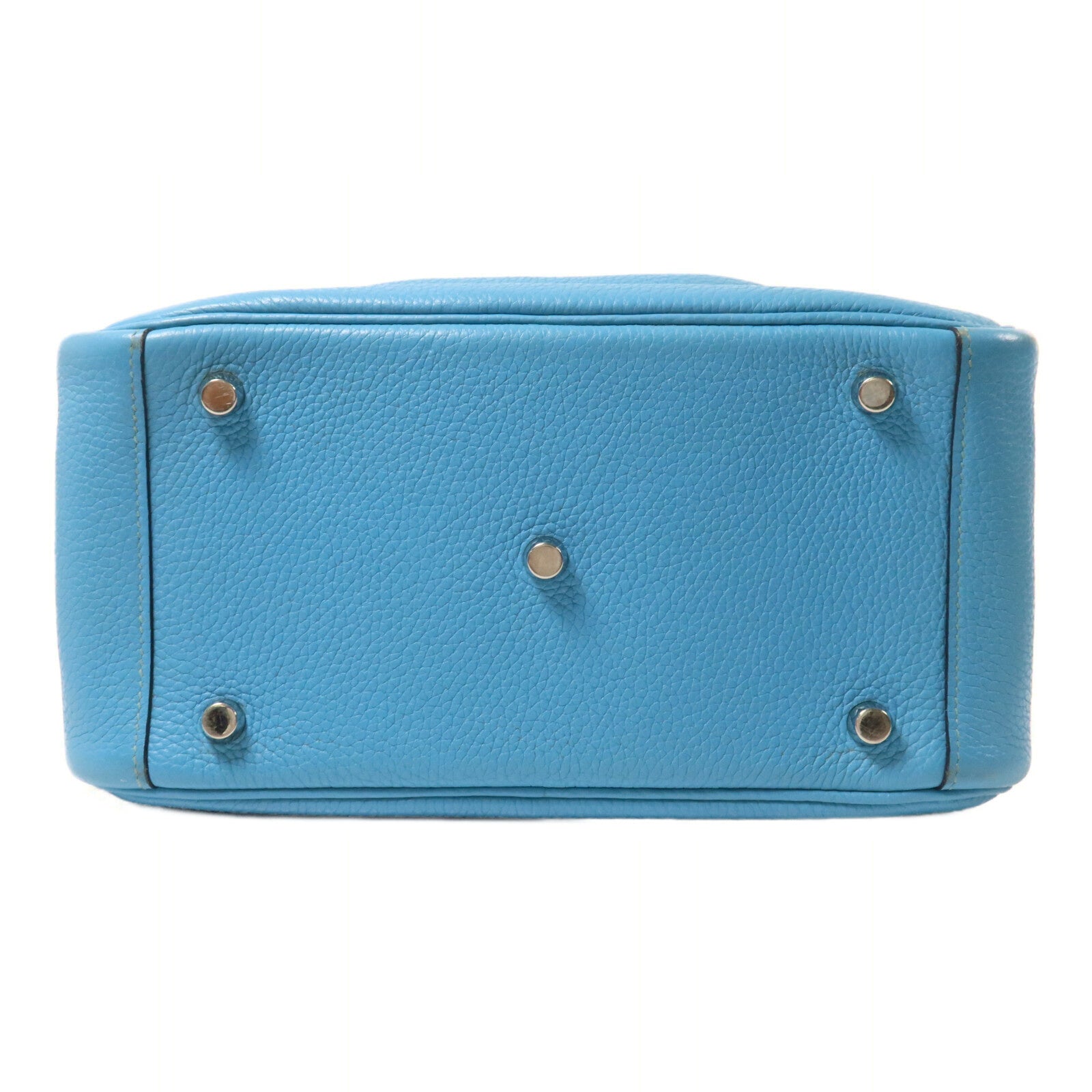 HERMES Clemence皮革Lindy 26手挽肩背兩用袋Bleu Saint Cyr
