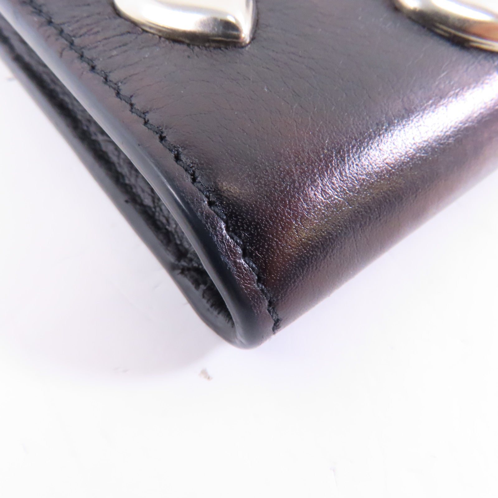 SAINT LAURENT 牛皮皮革Card Case銀扣卡片套黑色