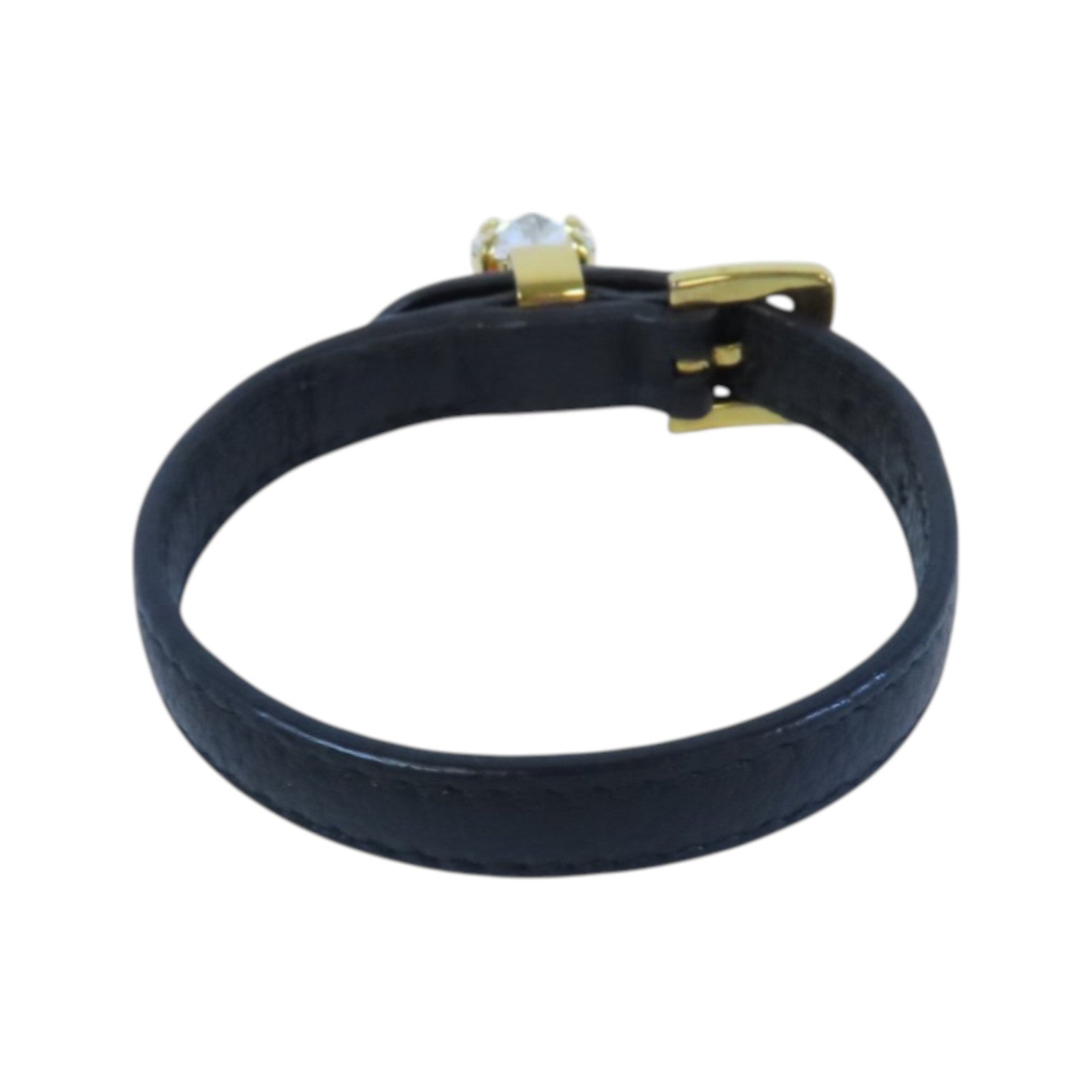 Miu Miu 牛皮皮革/水鑽Bracelet金扣手鏈