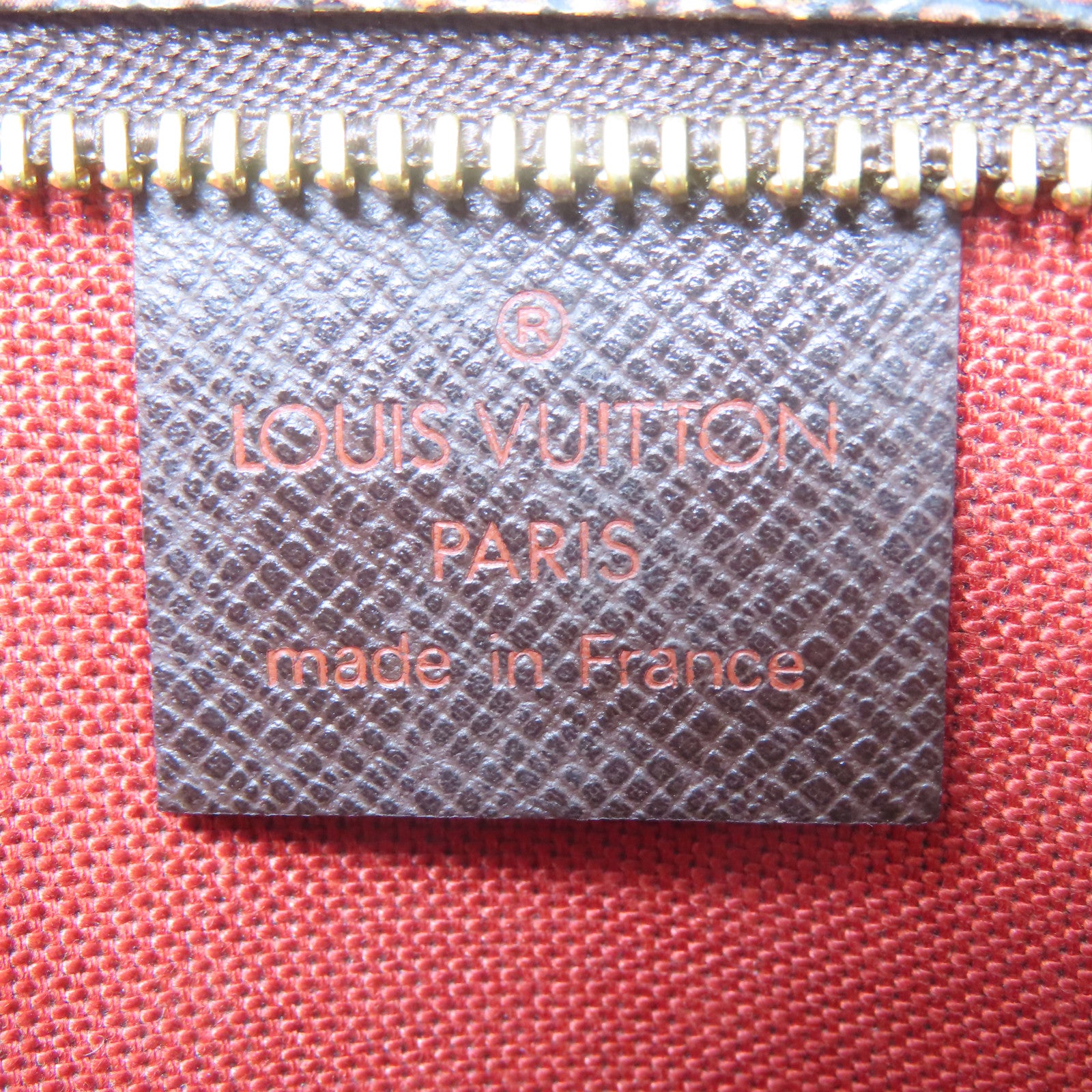 LOUIS VUITTON Damier Trousse Pochette Accessories金扣手挽袋啡色