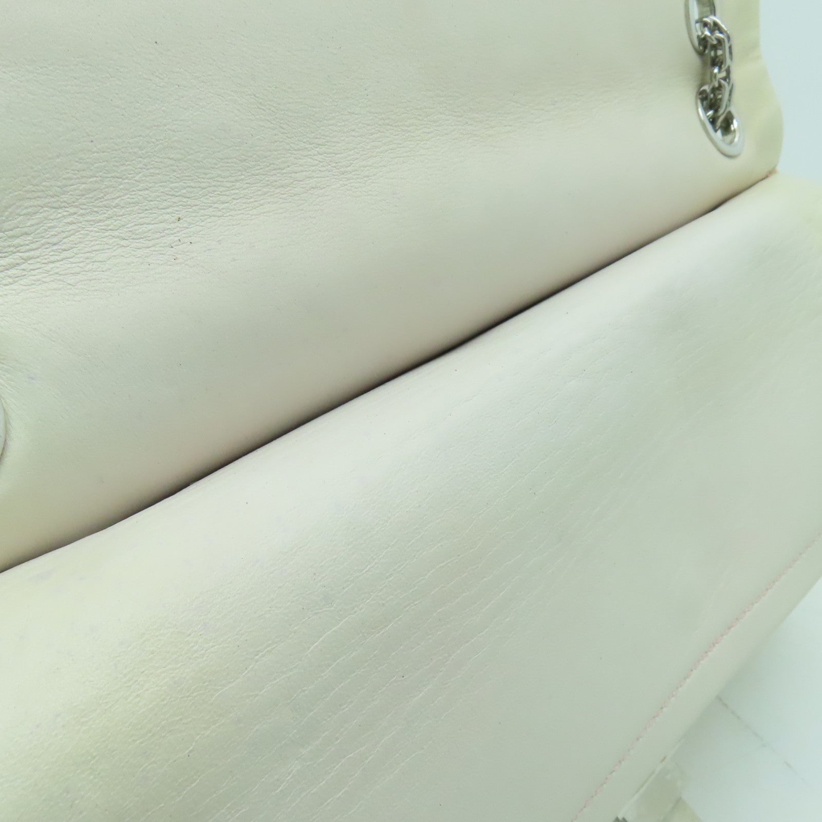 CHANEL **【清倉大減價】菱格羊皮皮革2.55 Chain Shoulder Bag銀扣鏈帶肩背袋粉紅色/白色
